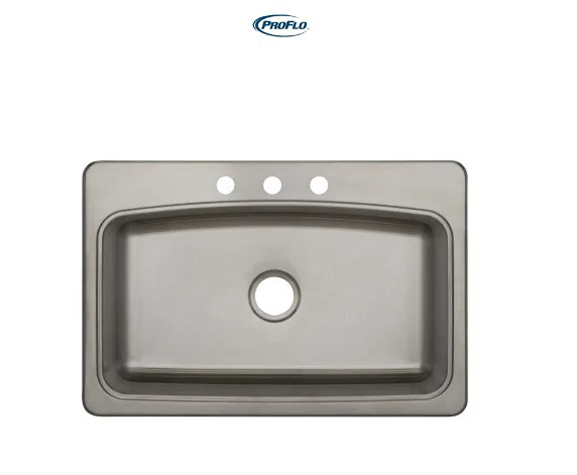 PROFLO PFSR1B332263 Drop-in 32.9375-Inches x 22.0625-Inches Stainless steel Single bowl 20 -Gauge Kitchen Sink