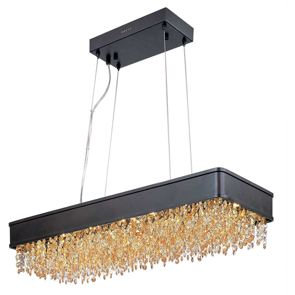 Maxim Lighting  39659SHBZ Mystic Linear Pendant Ceiling Light in Bronze Scotch Crystal