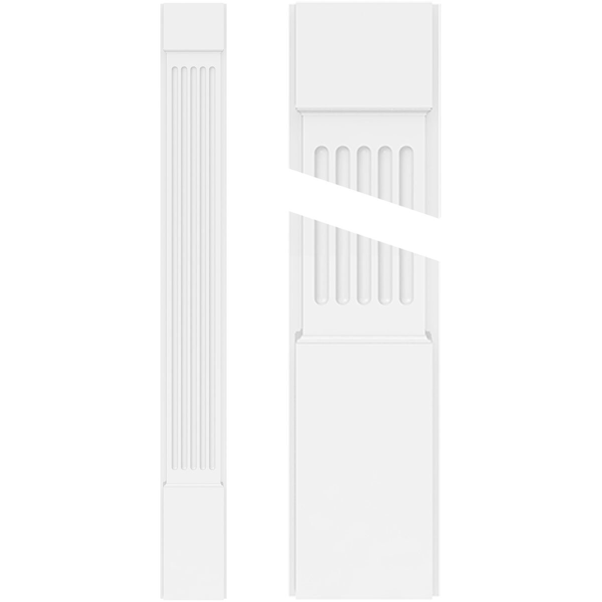 Ekena Millwork PILP06X090FL01-2 PVC Pilasters 6-in x 90-in Unfinished PVC Pilaster Entry Door Casing Accent