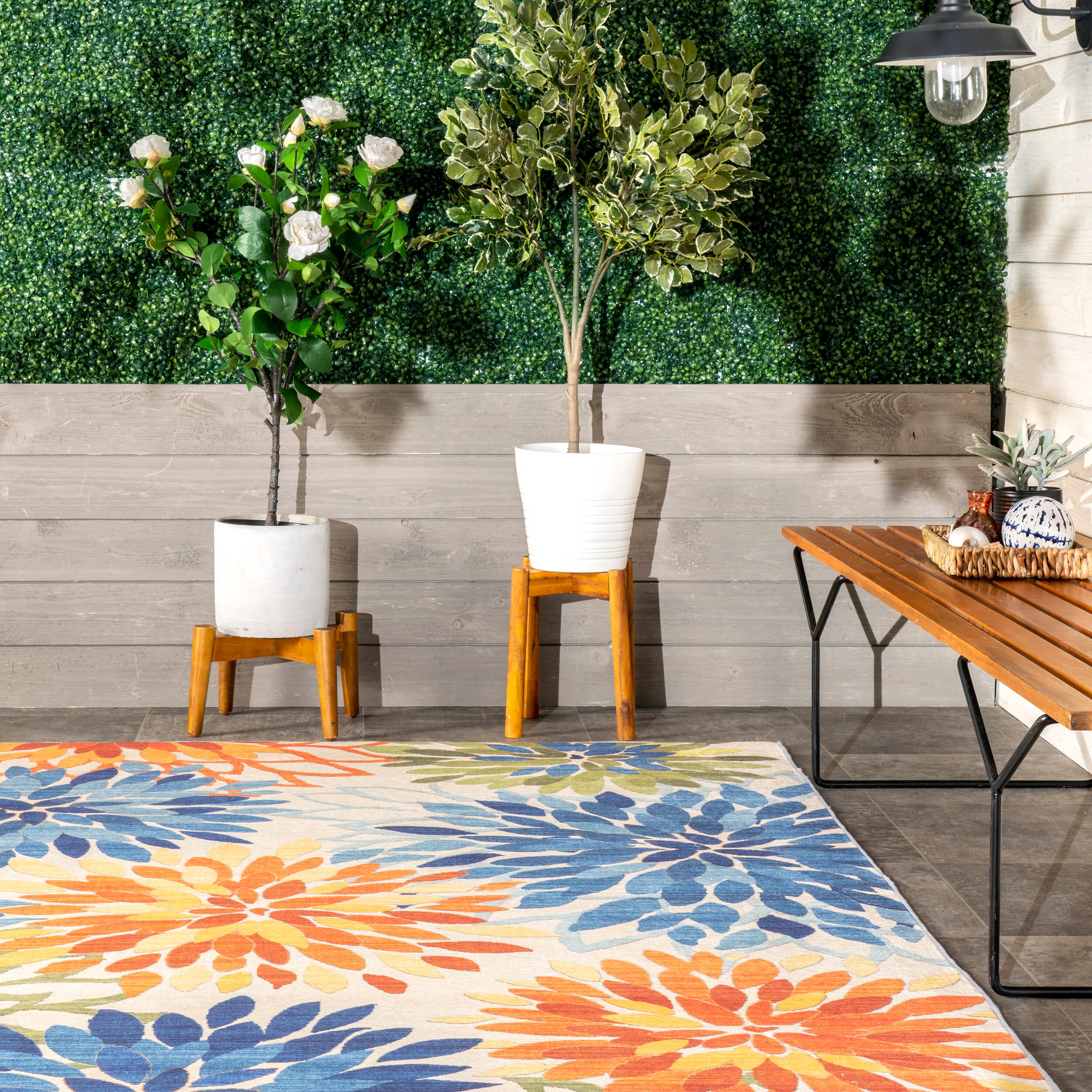 Rosana Multicolor Floral Washable Synthetic Area Rug 3' x 5'