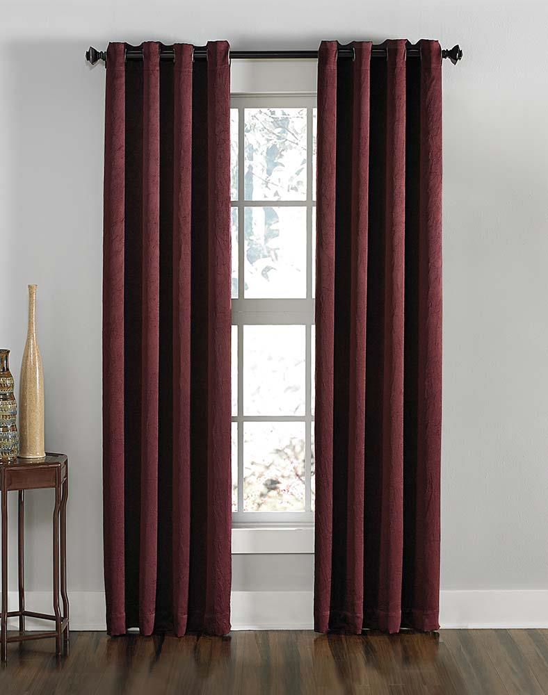 CHF 95-in Wine Polyester Room Darkening Grommet Single Curtain Panel in ...