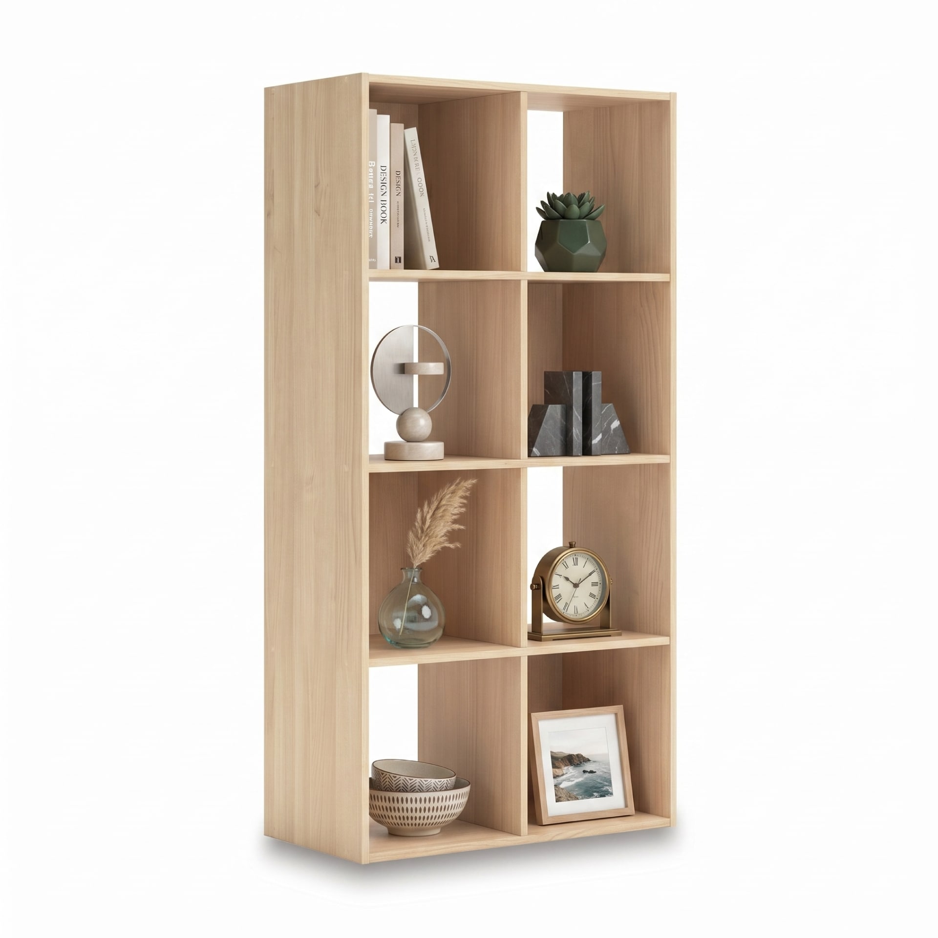 Signature Design by Ashley Piperton 8 Cube Storage Organizer with Natural Tan Finish