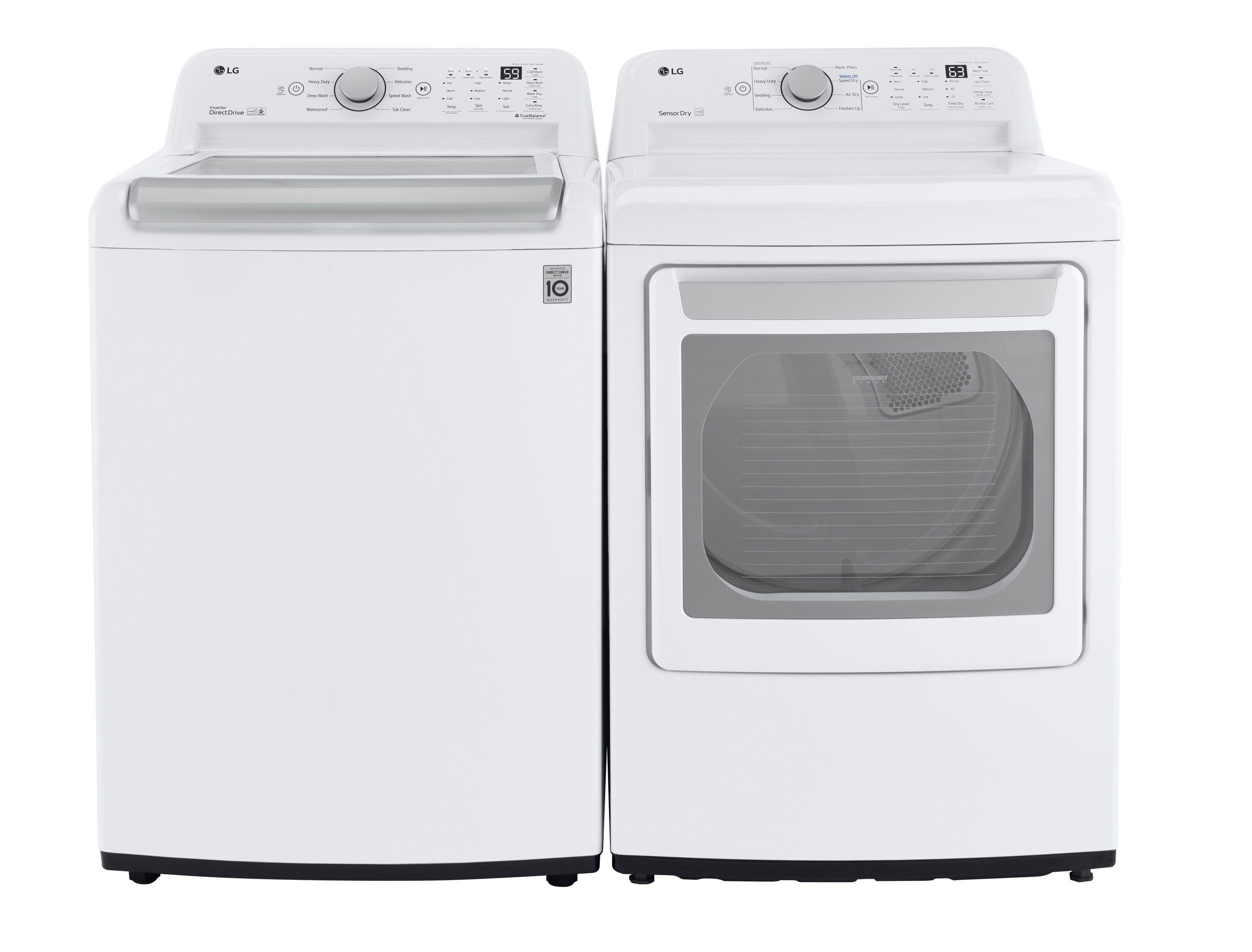 Shop LG Coldwash Impeller Top White Washer & Dryer Set at Lowes.com
