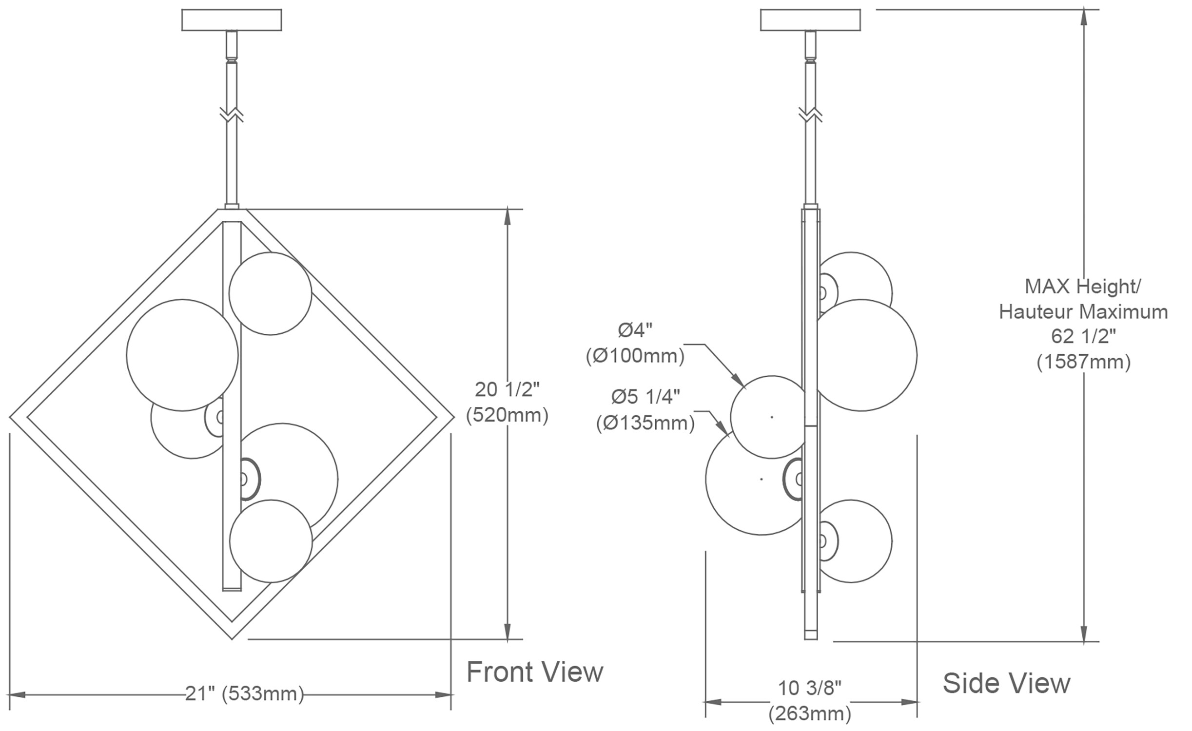 Dainolite GLA-215P-MB-CLR Pendant-Lights - View #2