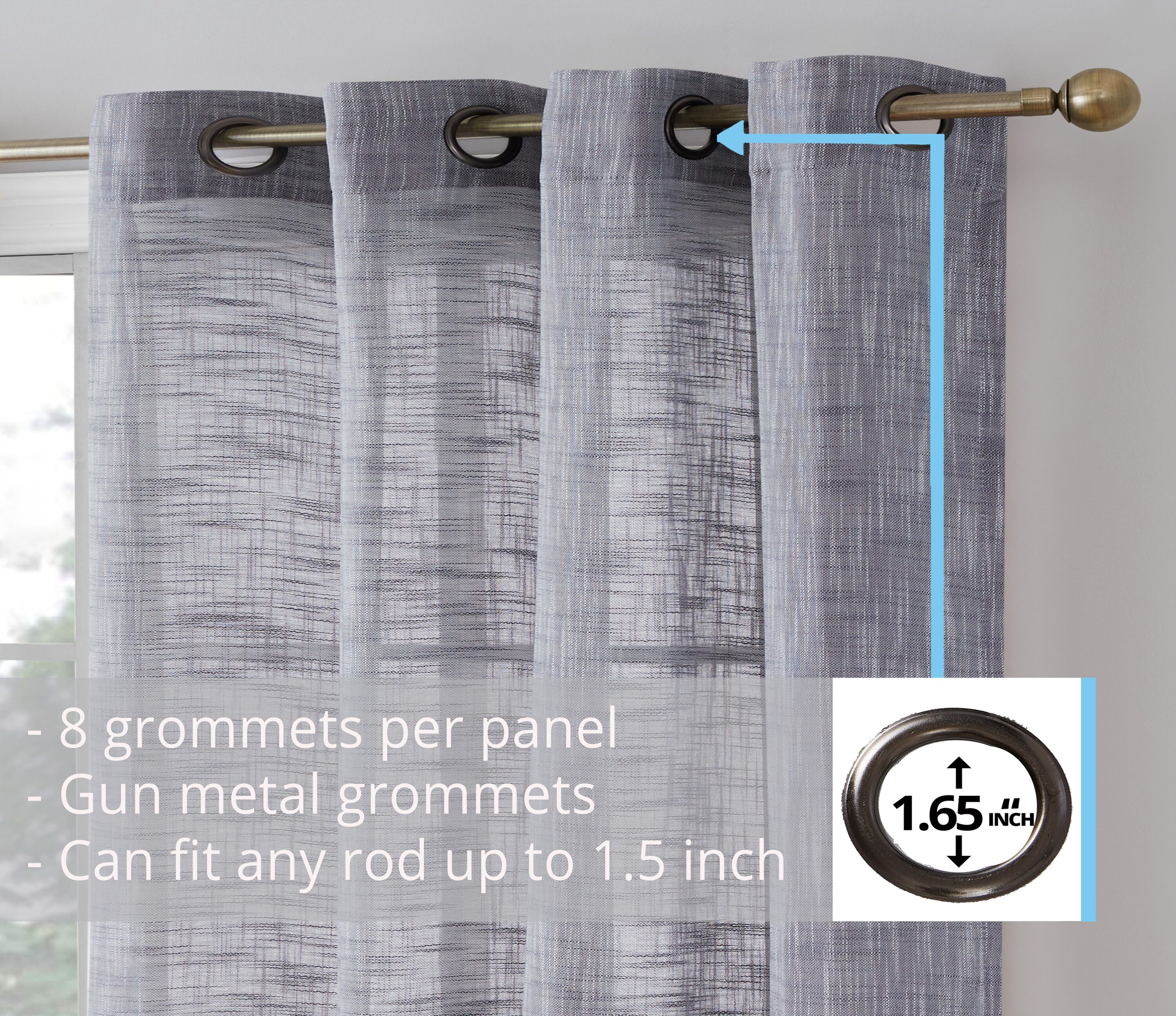 HLC.me MAD-LNGR-CHARC96 curtains - View #3