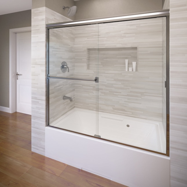 Chrome Alcove Bathtub Door Clear Glass, How To Measure For An Alcove Bathtub