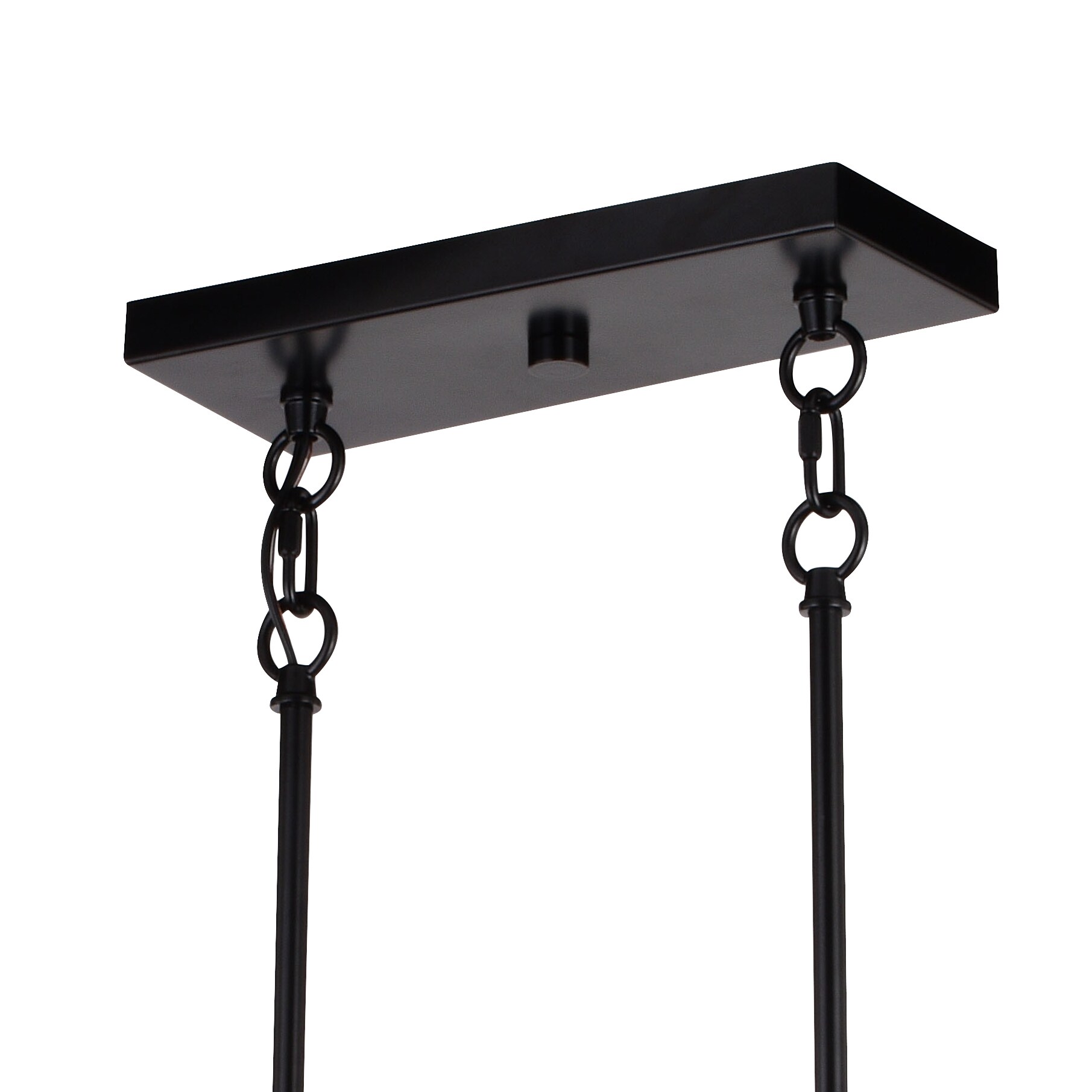Matte Black and Sycamore Wood Cage Linear Chandelier