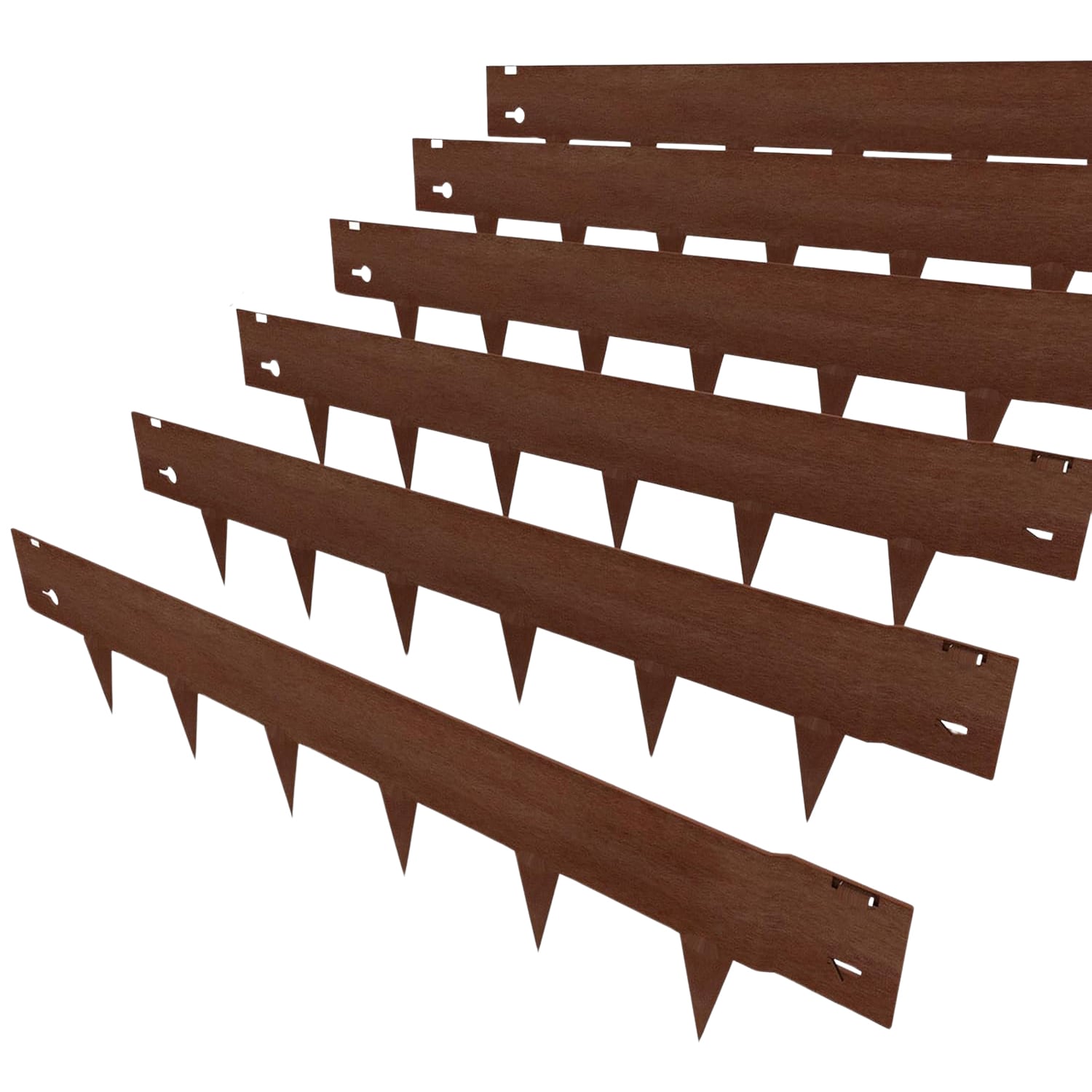 Etokfoks  40 in x 8 in Gray Blue Flexible Cor Ten Steel Edging 6 Pieces with Rust Patina for Gardens Flower Beds Paths and Raised Beds