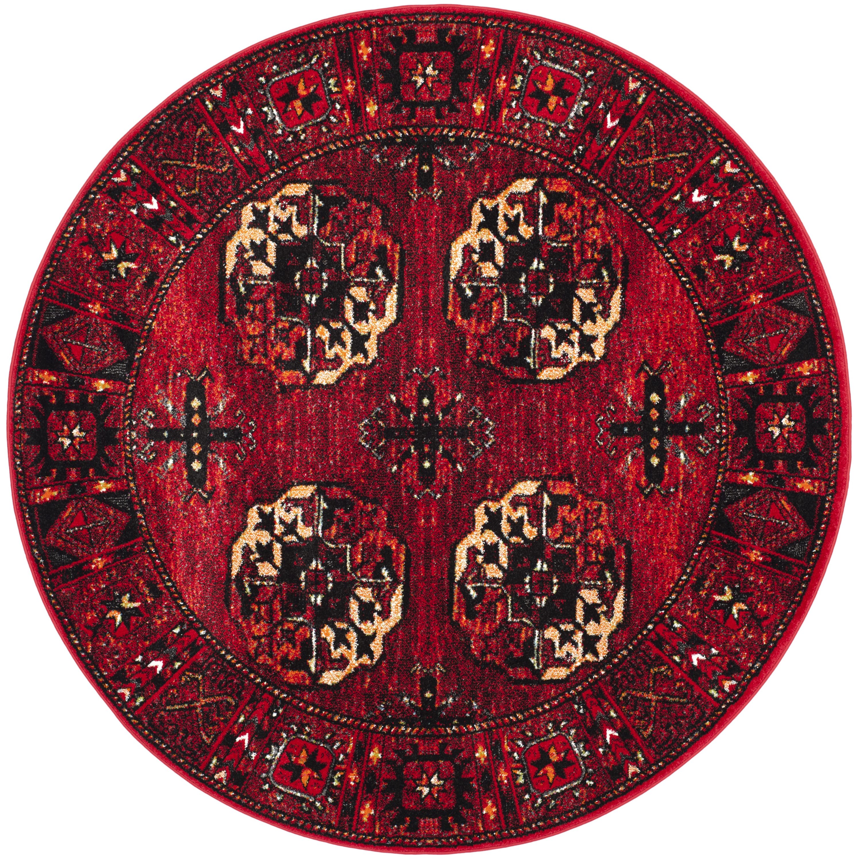 Safavieh Vintage Hamadan Boukara 7 x 7 Red Round Indoor Abstract 