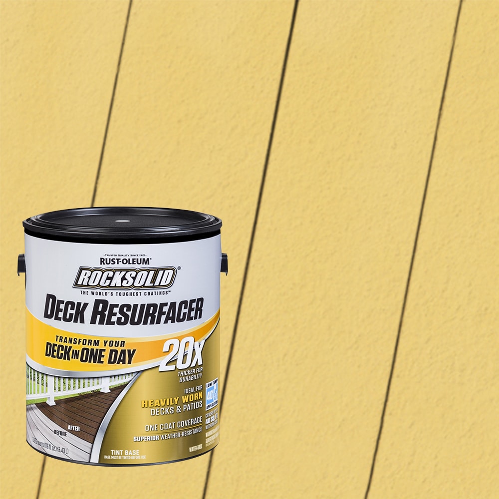 Rust-Oleum 319390T RockSolid 20X Deck Resurfacer Pre-Tinted Maze Solid Exterior Wood Stain and Sealer in One ( 1-gallon )