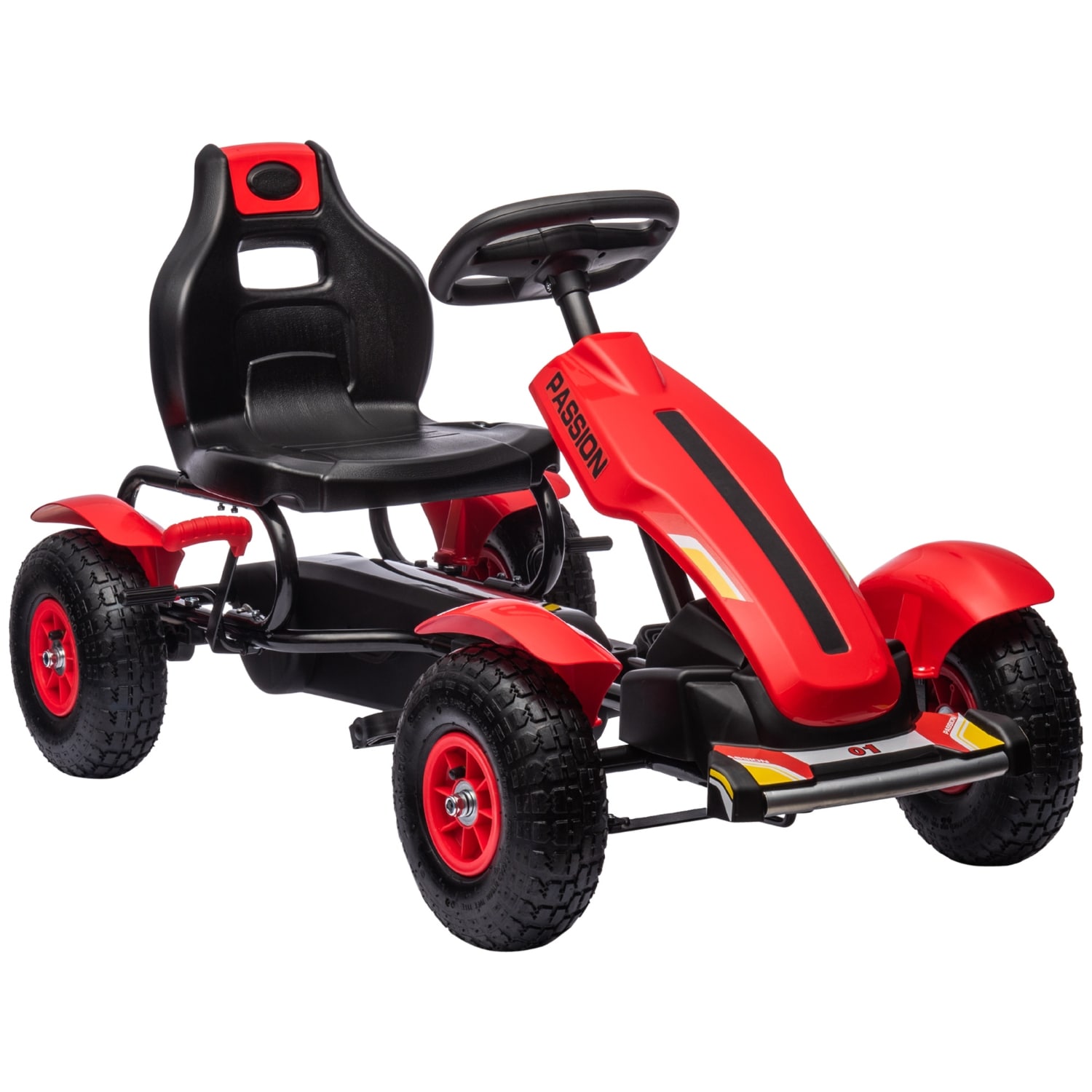 Wooakway Kids Pedal Go-Kart + Metal  Rubber + Ergonomic  Shock-Absorbing Function + 3-Position Adjustable Seat  Safety Hand Brake 47.8x22.8x24 inches Green