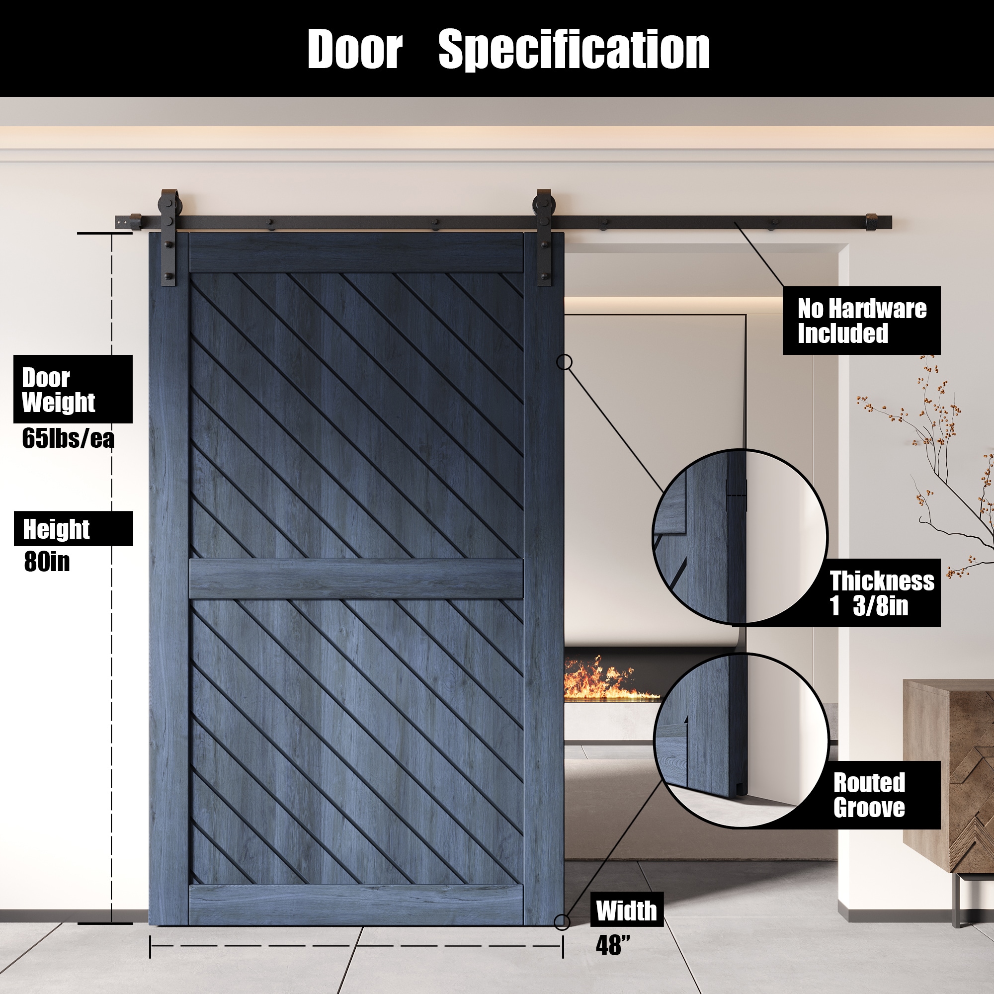 HOMACER XT2-4880-NA Barn-Doors - View #2