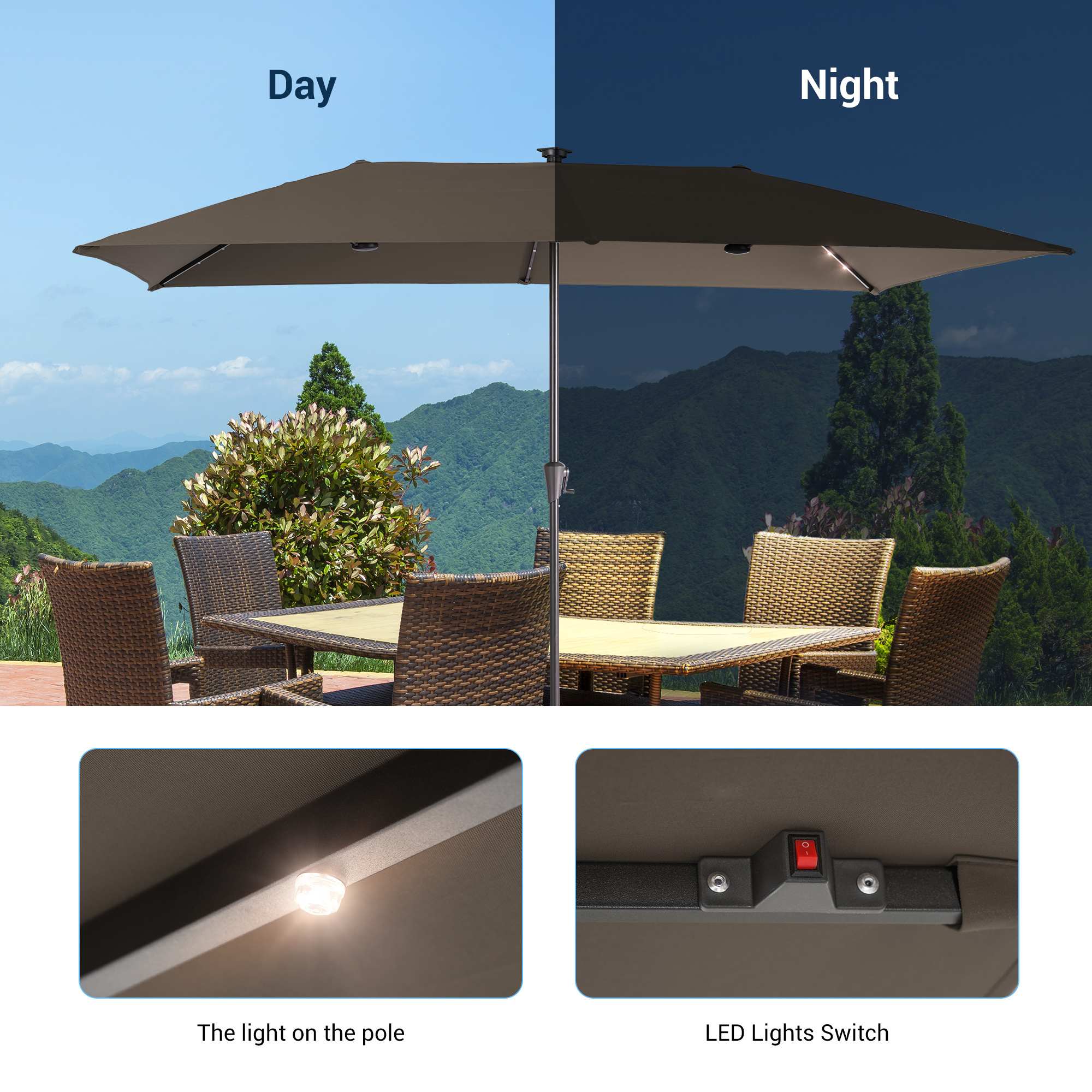 Aok Garden LWP-SM-LED330TP Umbrellas-2 - View #3