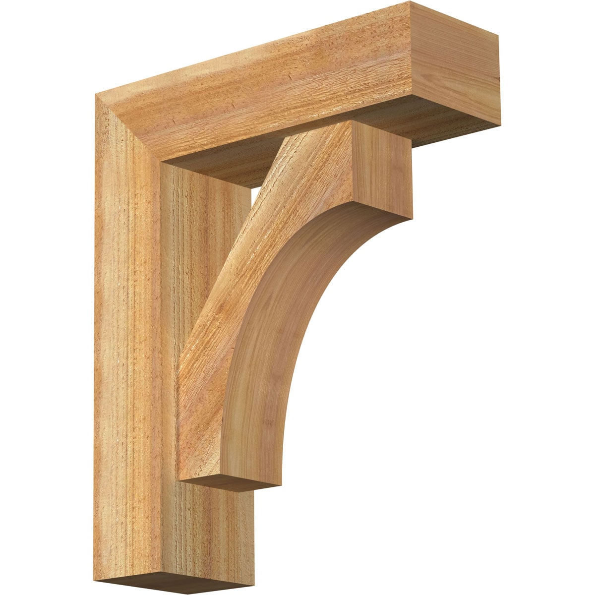 Ekena Millwork 1464335 Westlake Block Rough Sawn Bracket with Offset Brace 6-in x 18-in x 22-in Western red cedar Brown Wood Standard bracket