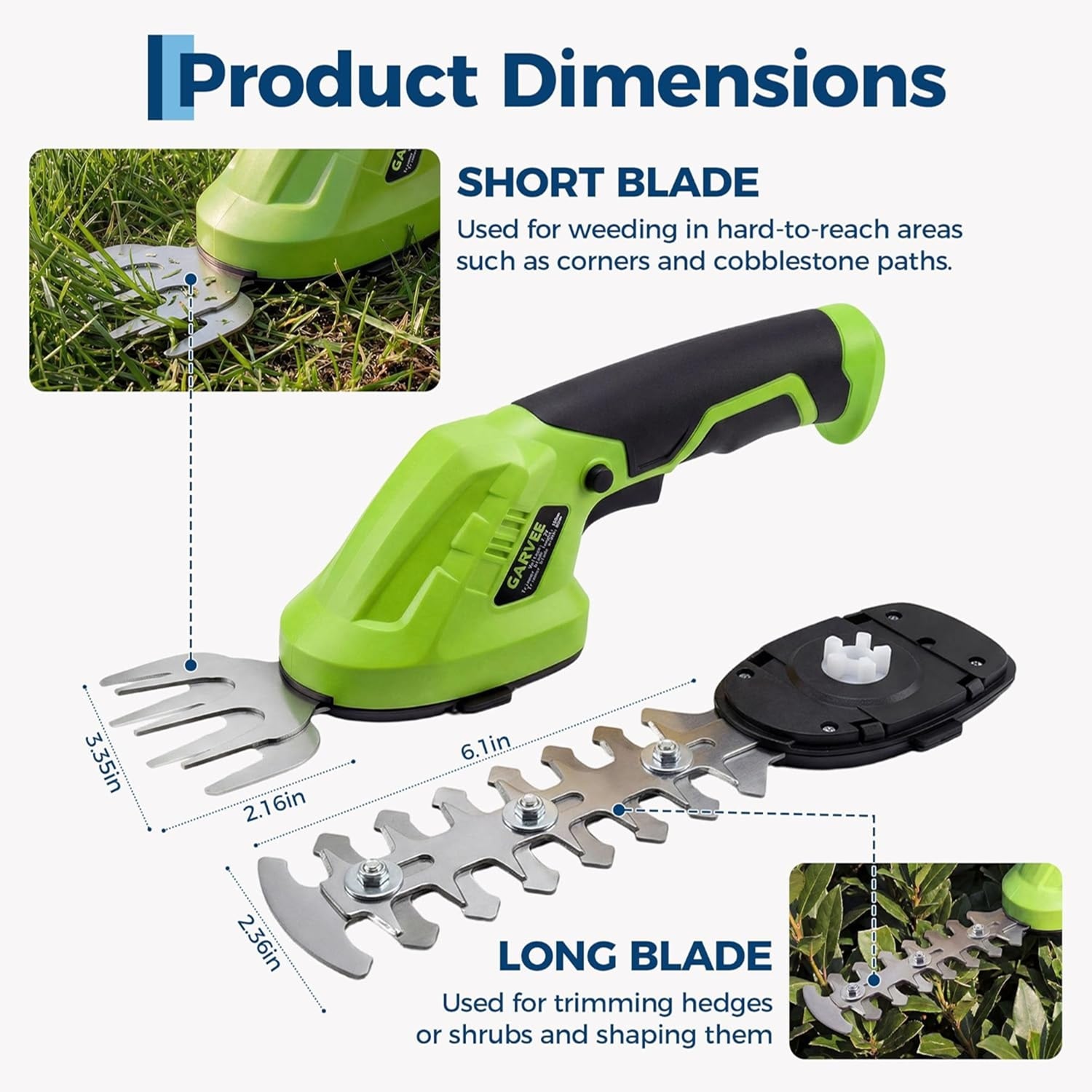 Garvee HQ-K-G3-4FPP-GCMH Cordless-Hedge-Trimmers - View #3