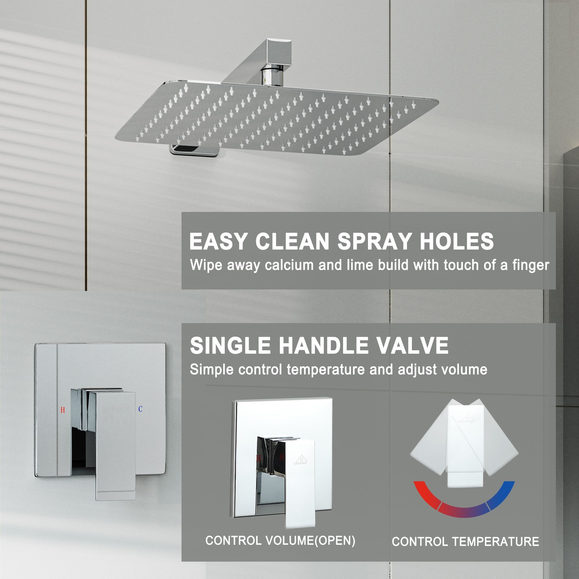 Mondawe WF1365C-2C Showerhead-Bar-Panels - View #4