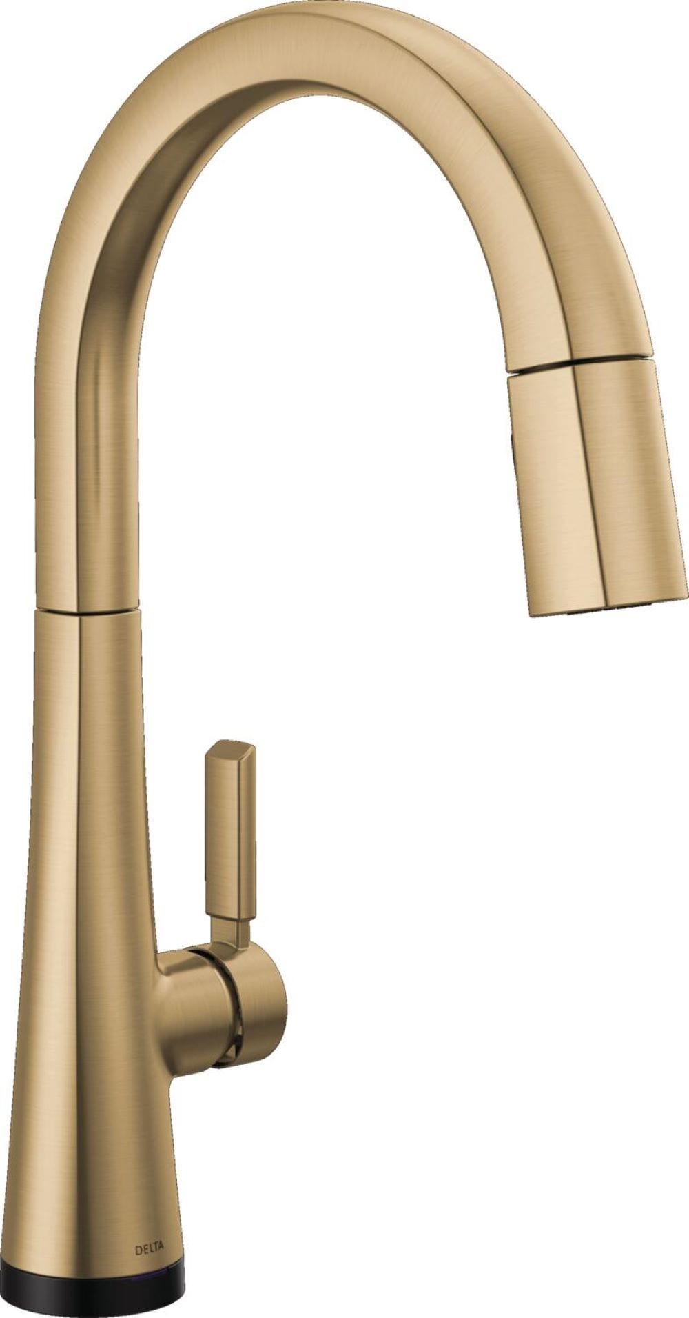 Delta 9191TL-CZ-PR-DST Monrovia Lumicoat Champagne Bronze Single Handle Deck-mount Touchless Pull-down Kitchen Faucet with Sprayer