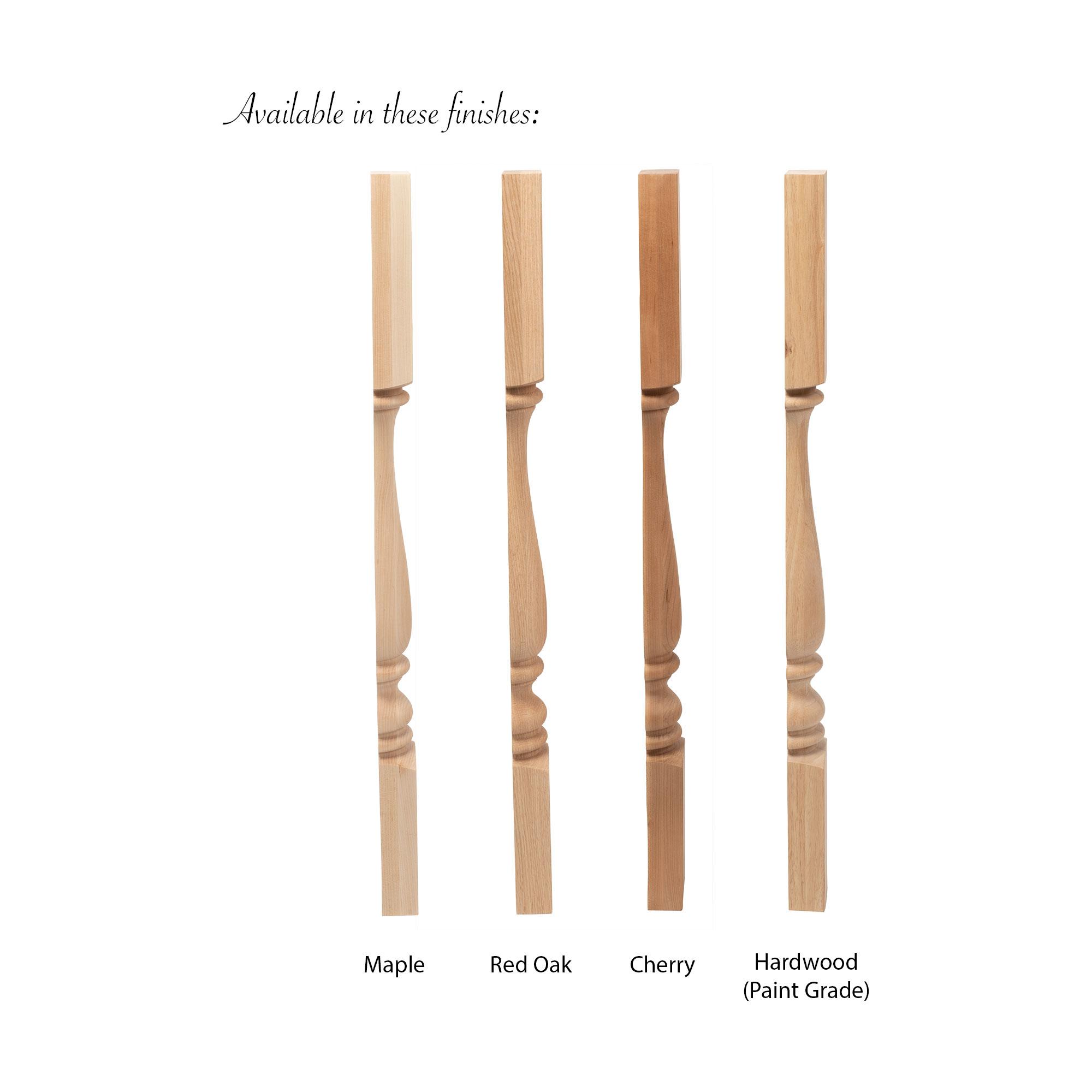 35.25" Natural Hard Maple Half Round Kitchen Island Leg