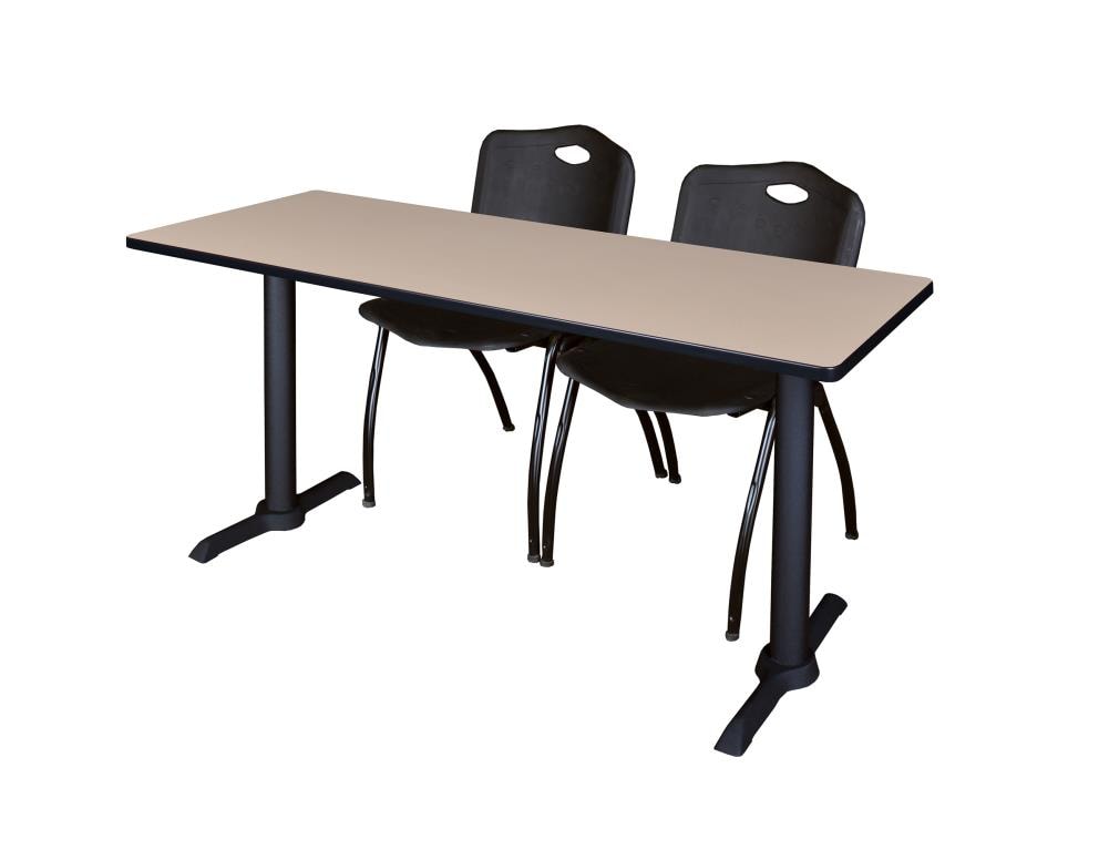 Regency MTRCT7224BE47BK Training Off-white 4-Person Training Table (72-in W x 29-in H)