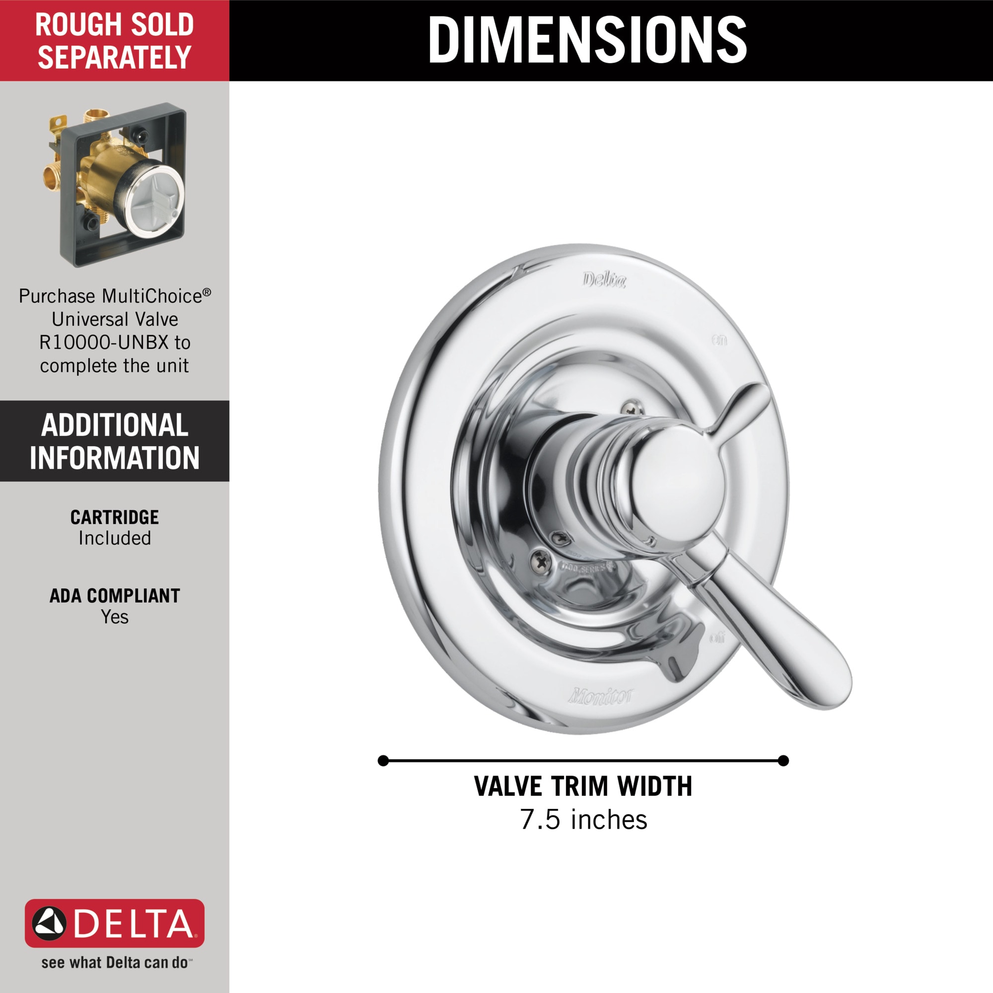 Delta T17038-CZ Bath-Shower-Facc - View #3