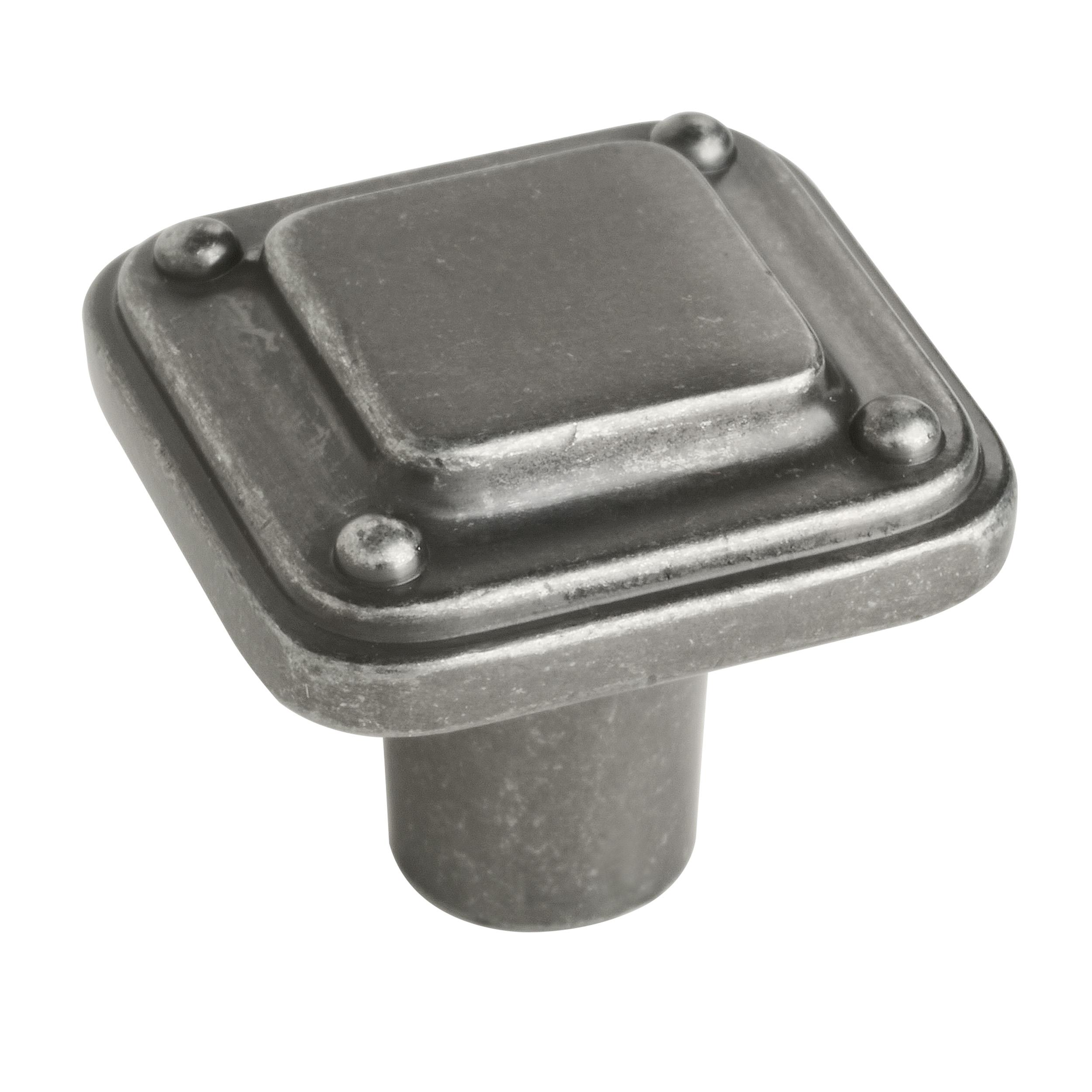Amerock BP33308AIV Jolene 1-3/16-in Antique Iron Square Transitional Cabinet Knob