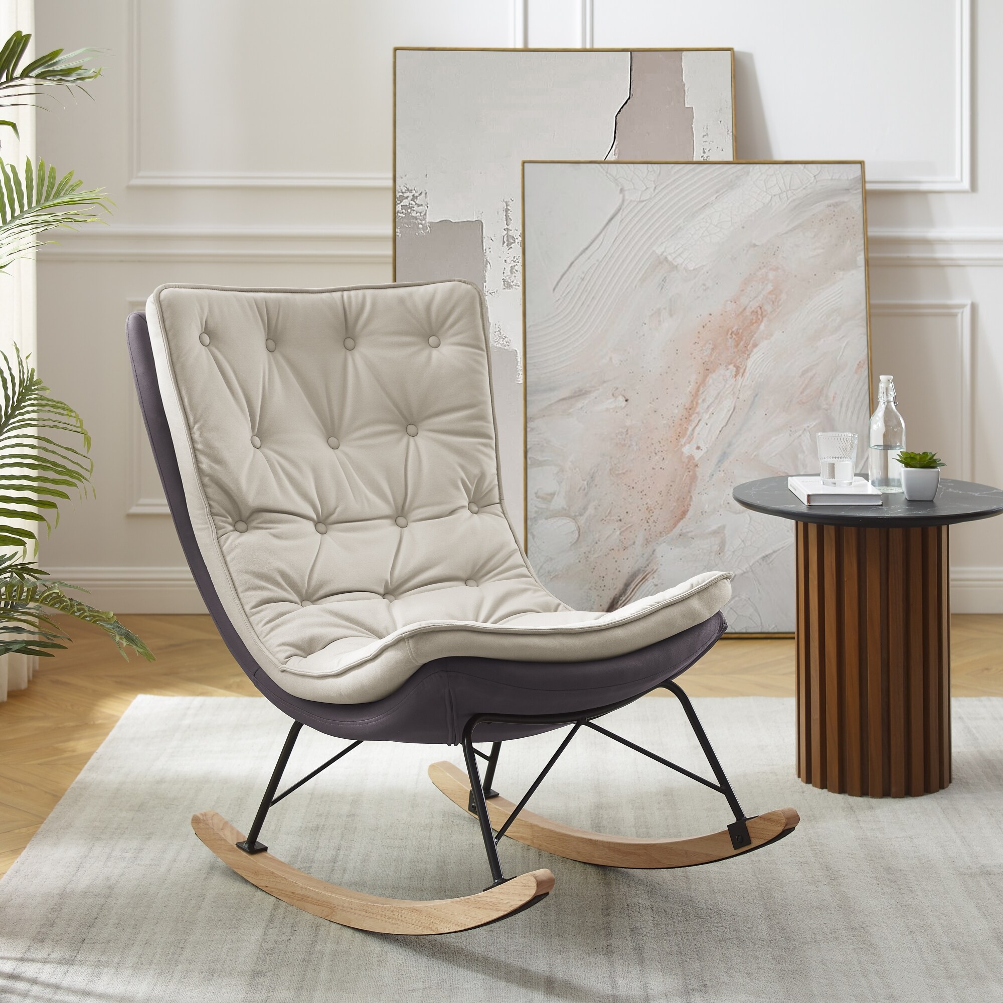 Faux leather best sale rocking chair