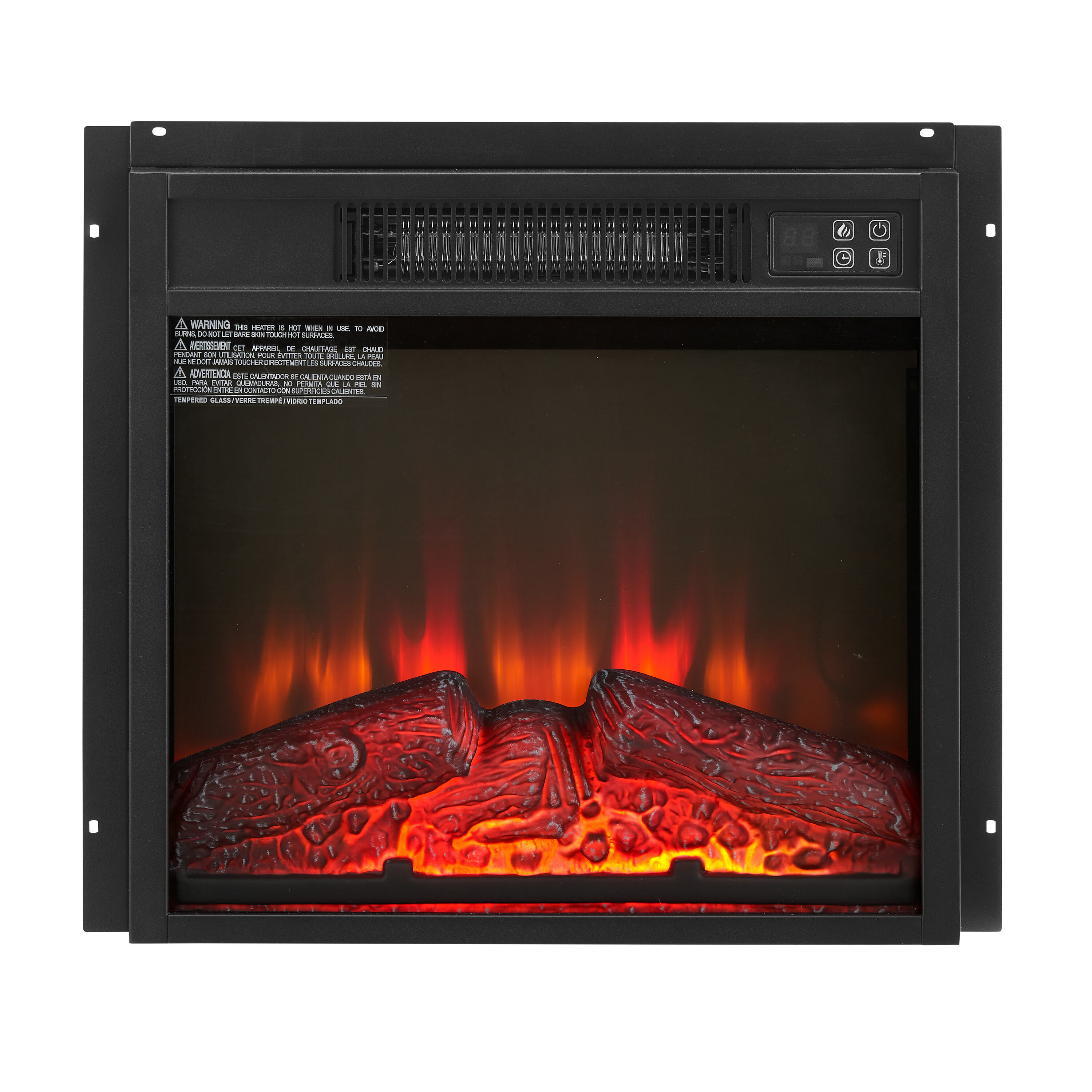 EdenDirect 18-in W x 17.13-in H Black Electric Fireplace Insert in the ...