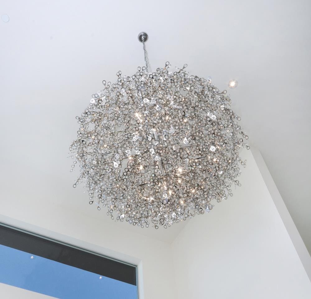 Comet 13-Light Polished Chrome Pendant with Beveled Crystal