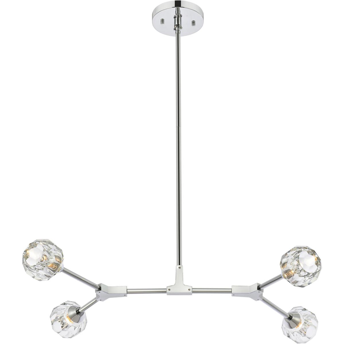 Elegant Lighting 2571682 3508D30C Zayne 4 Light 29 inch Chrome Pendant Ceiling Light