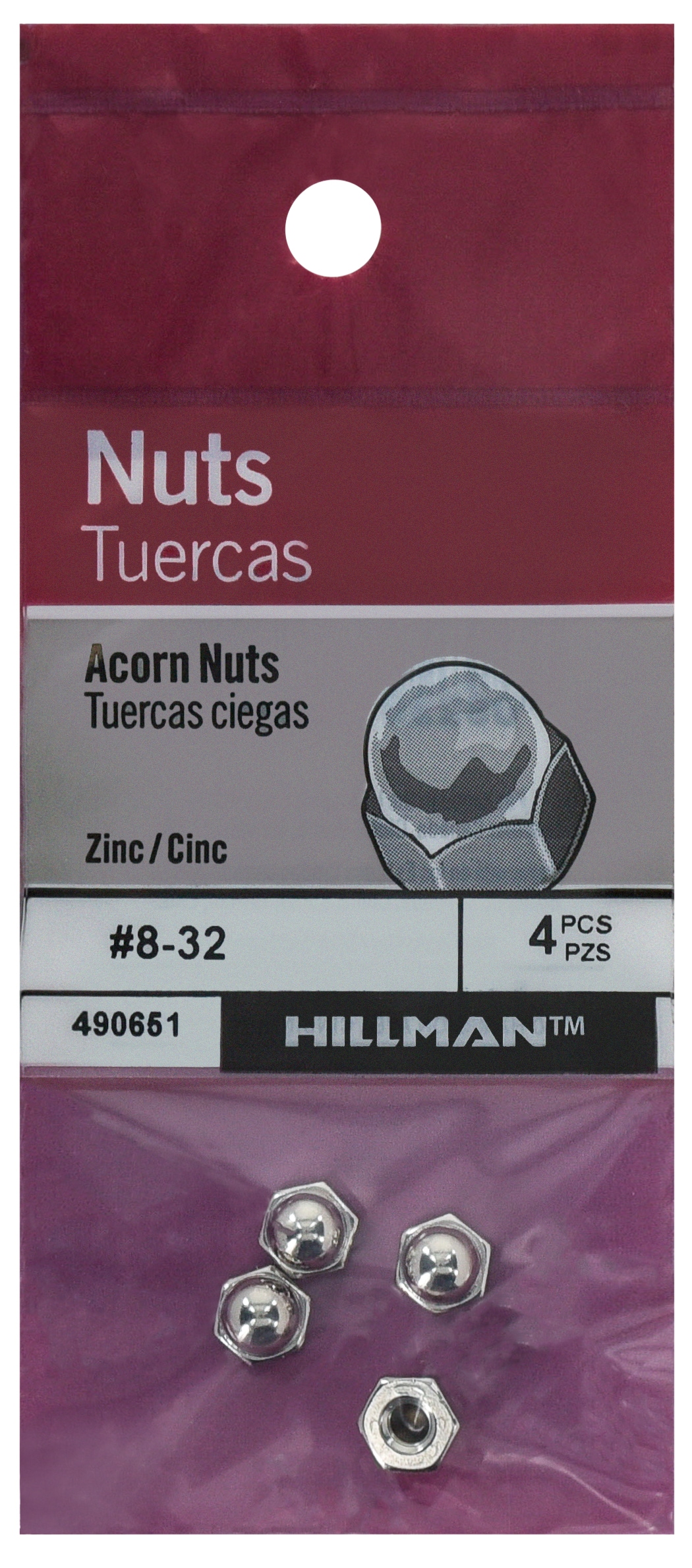 Hillman #8 Nickel Cap Nuts #490651