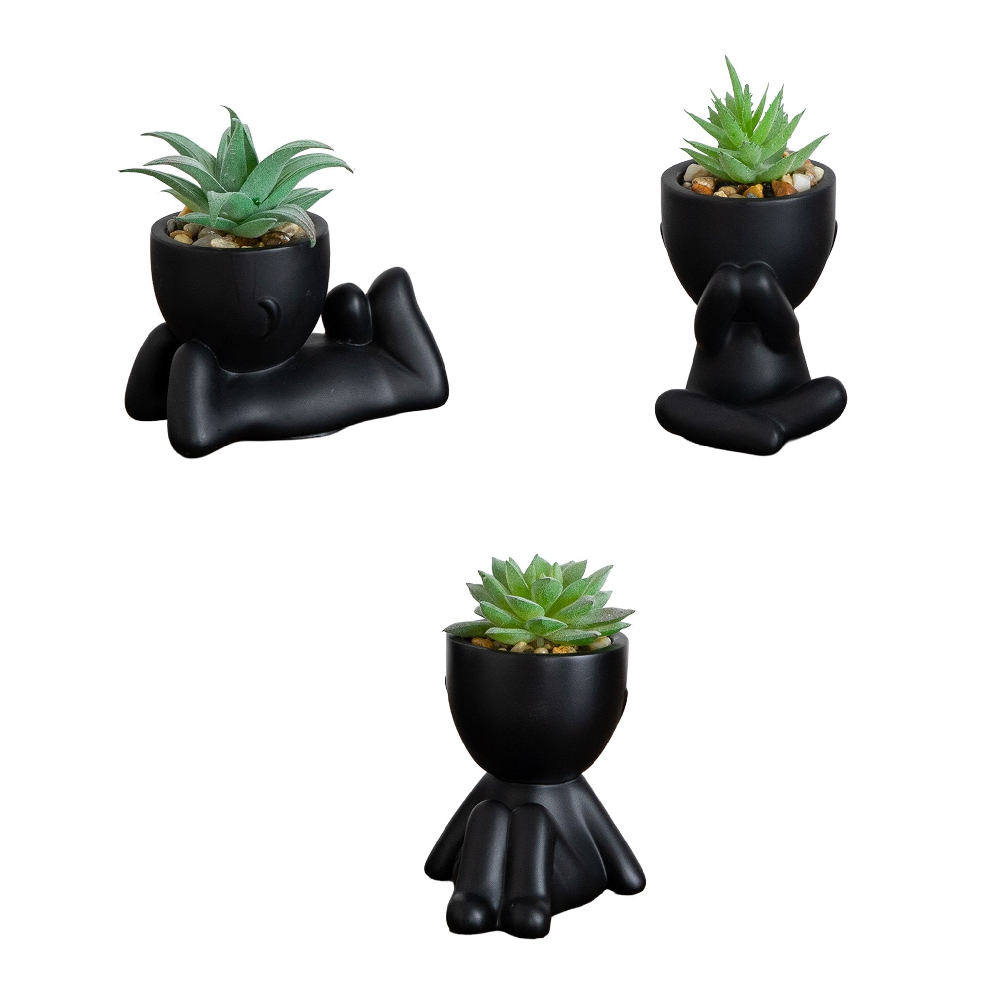 Nearly Natural - 5-in Green Indoor Desktop Succulent Artificial Plant