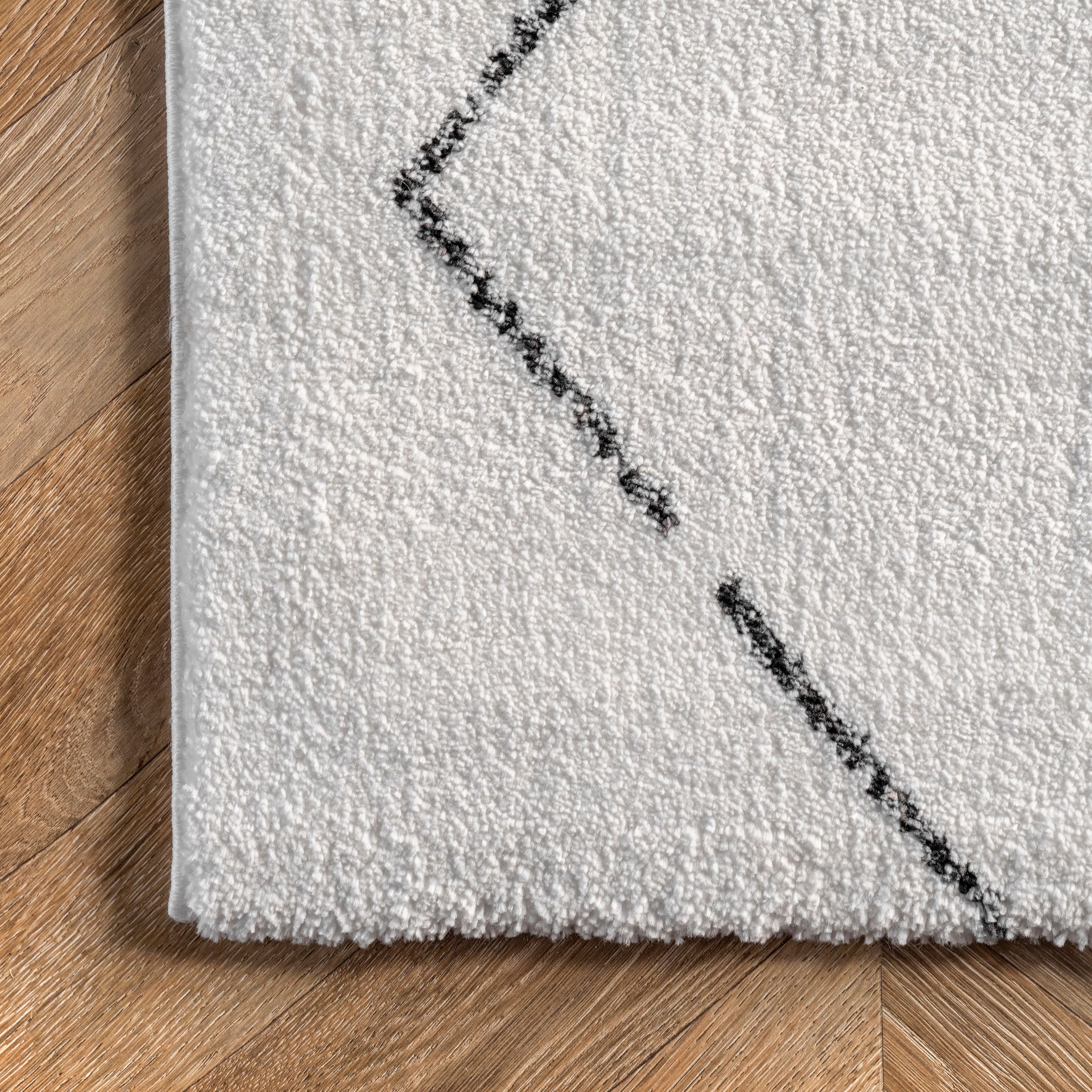 Corinth Modern Beige Handcrafted Shag Area Rug, 3' x 5'