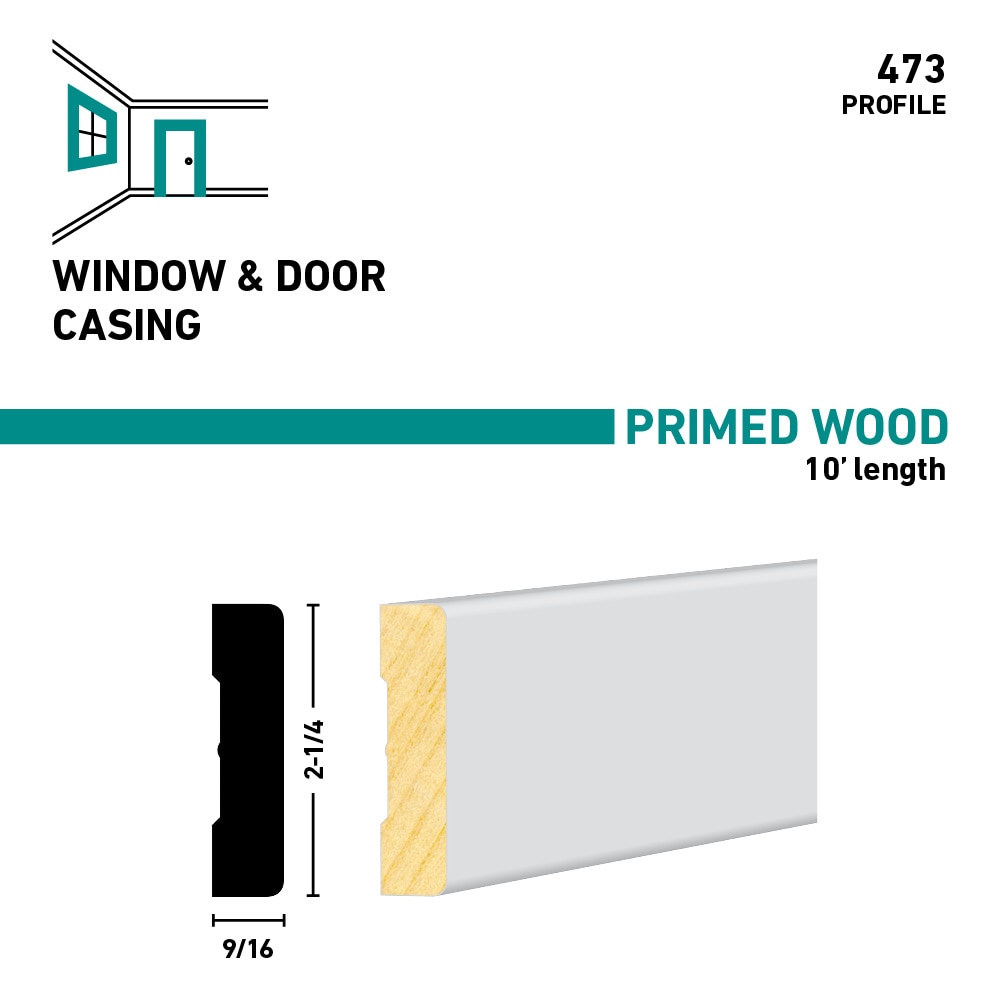 RELIABILT 9/16-in x 2-1/4-in x 10-ft Primed Pine 473 Casing in the ...