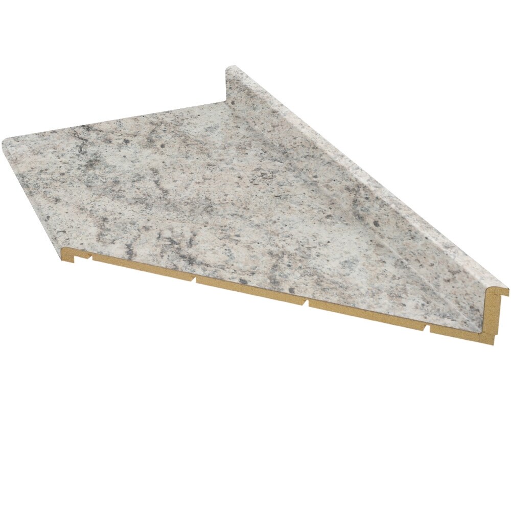 VTI Fine Laminate Countertops 111312011094922-52 Wilsonart 24.996-Inches x 5.25-Inches Madura Pearl Quarry Right-Hand Miter-Cut Laminate Waterfall Countertop with Integrated Backsplash