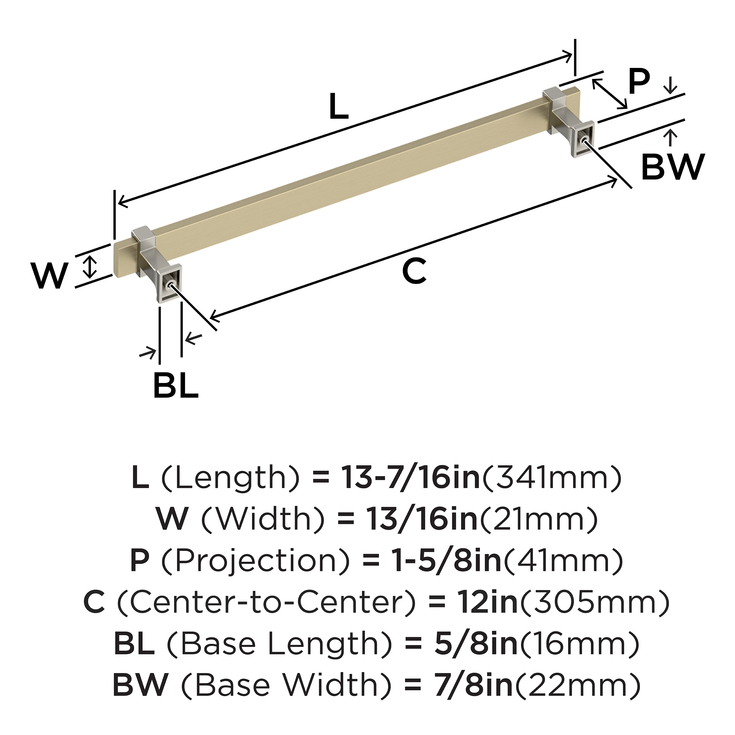 Amerock BP37084BBZG10 Cabinet-Pulls - View #4