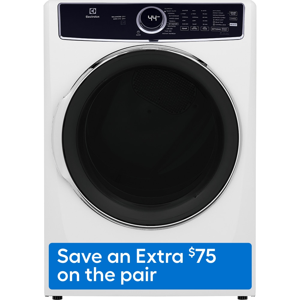 Electrolux 8-cu ft Stackable Steam Cycle Electric Dryer (White) ENERGY STAR  in the Electric Dryers department at