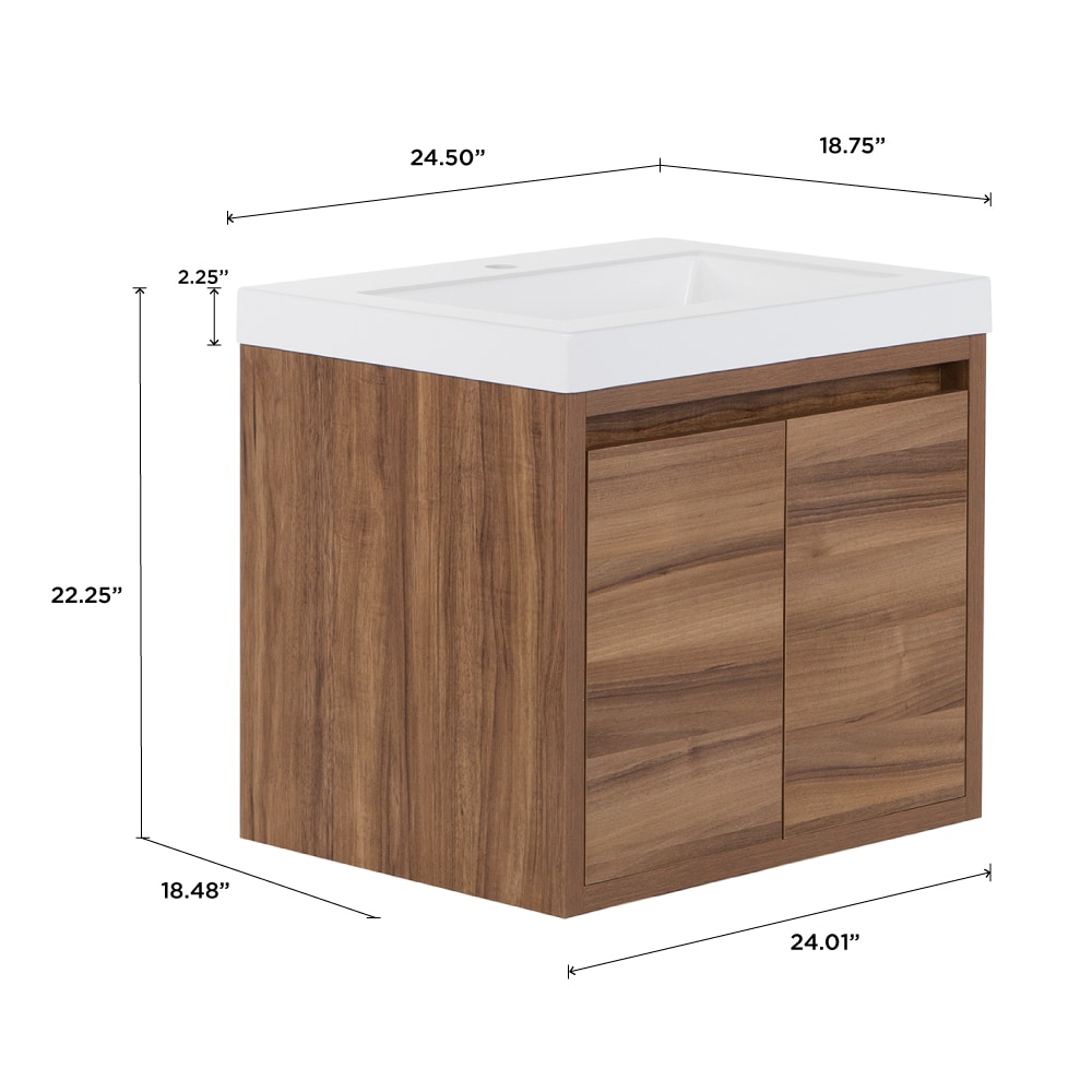 Diamond NOW Hollis 24-in Caramel Mist Brown Woodgrain Single Sink ...