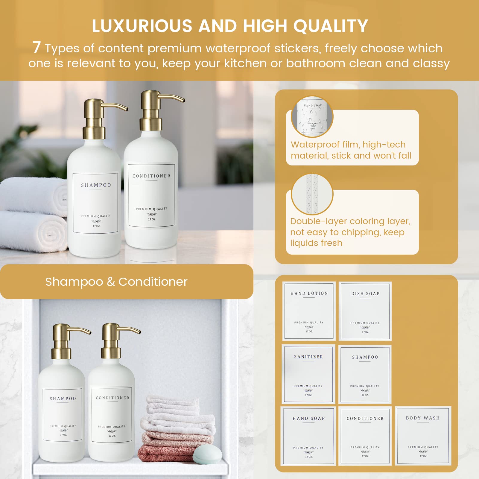 AKSCYZM Glass Soap Dispenser Set with Rustproof Stainless Steel Pumps ...