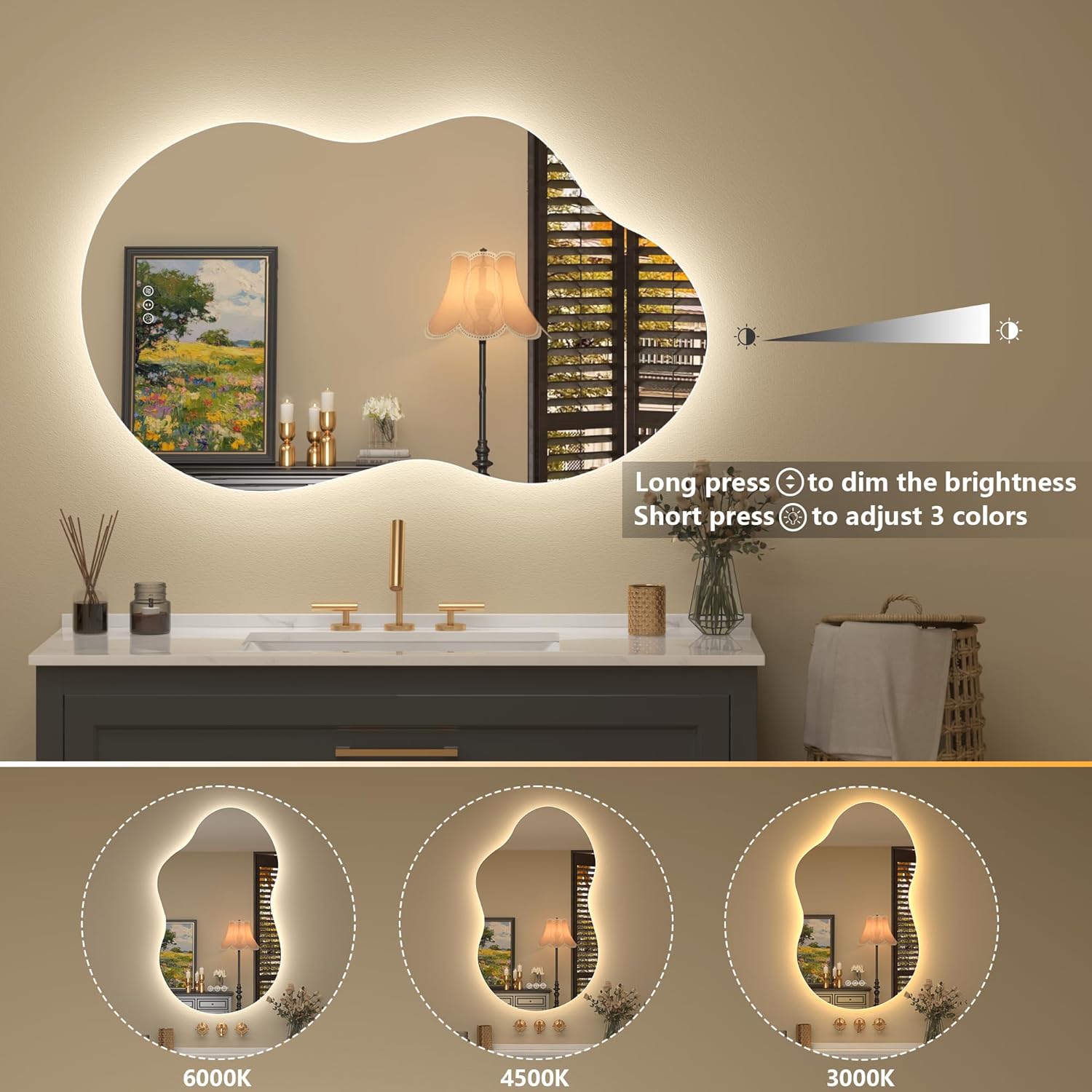 YQP YQP-L008Y-JA5090 Framed-Bath-Mirrors - View #3