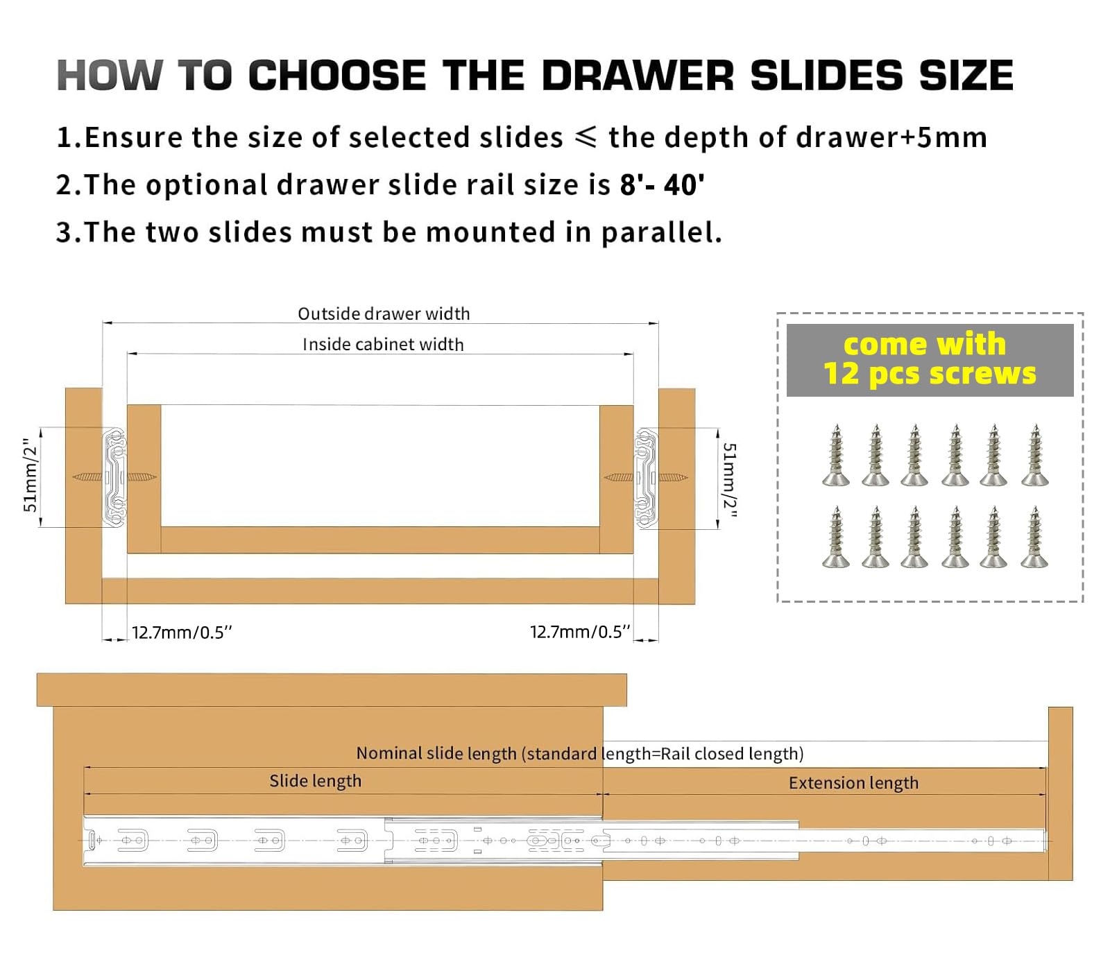 SenQWFa LDC0821C442 Drawer-Slides - View #4