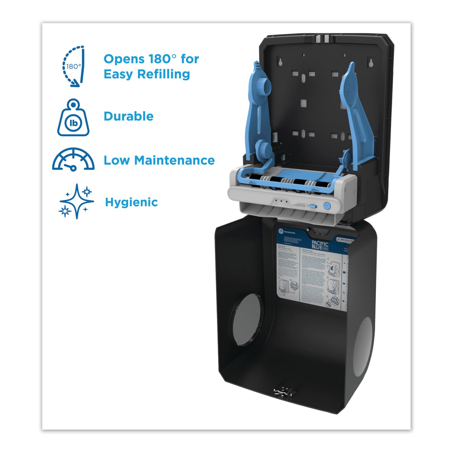 Pacific Blue Ultra Paper Towel Dispenser, Automated, 12.9 x 9 x 16.8, Black  - LionsDeal
