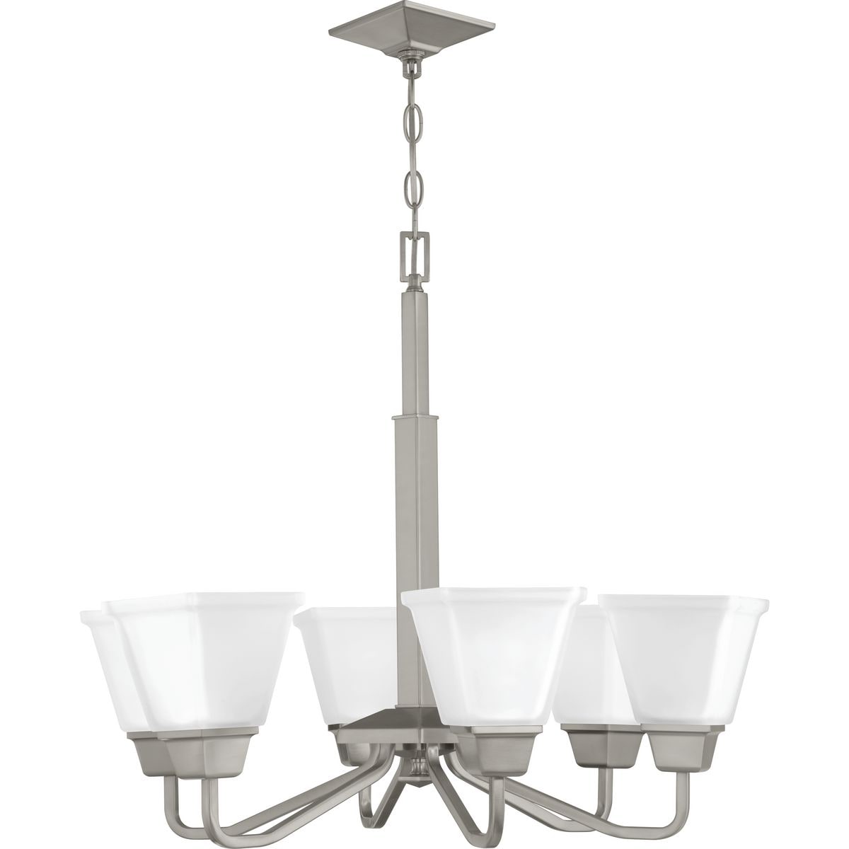 Progress Lighting Clifton Heights 4-Light Brushed Nickel Craftsman Chandelier