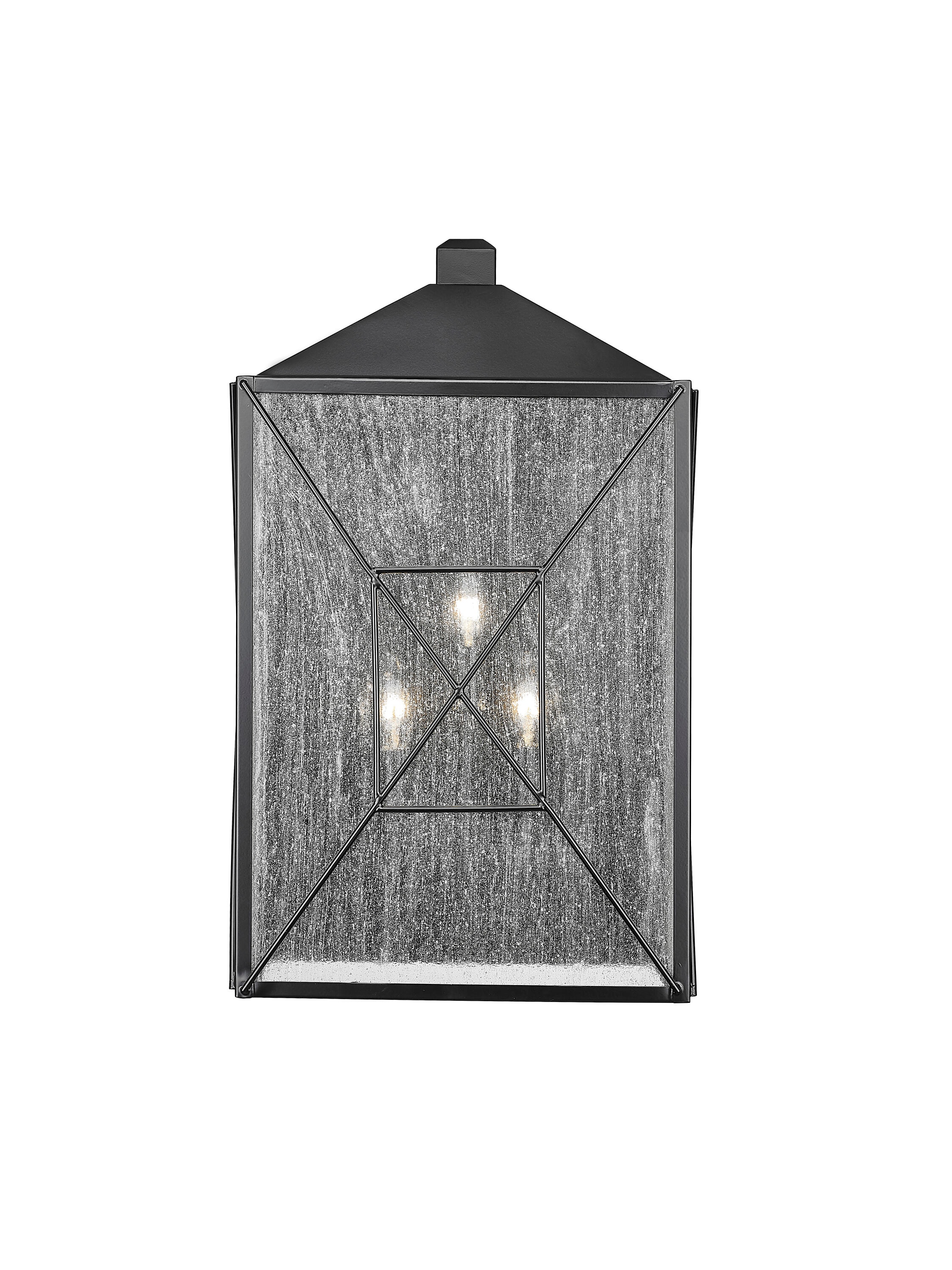 Millennium Lighting 42643-PBK Caswell 3 -Light 22-in H Matte Black Hardwired Outdoor Wall Light