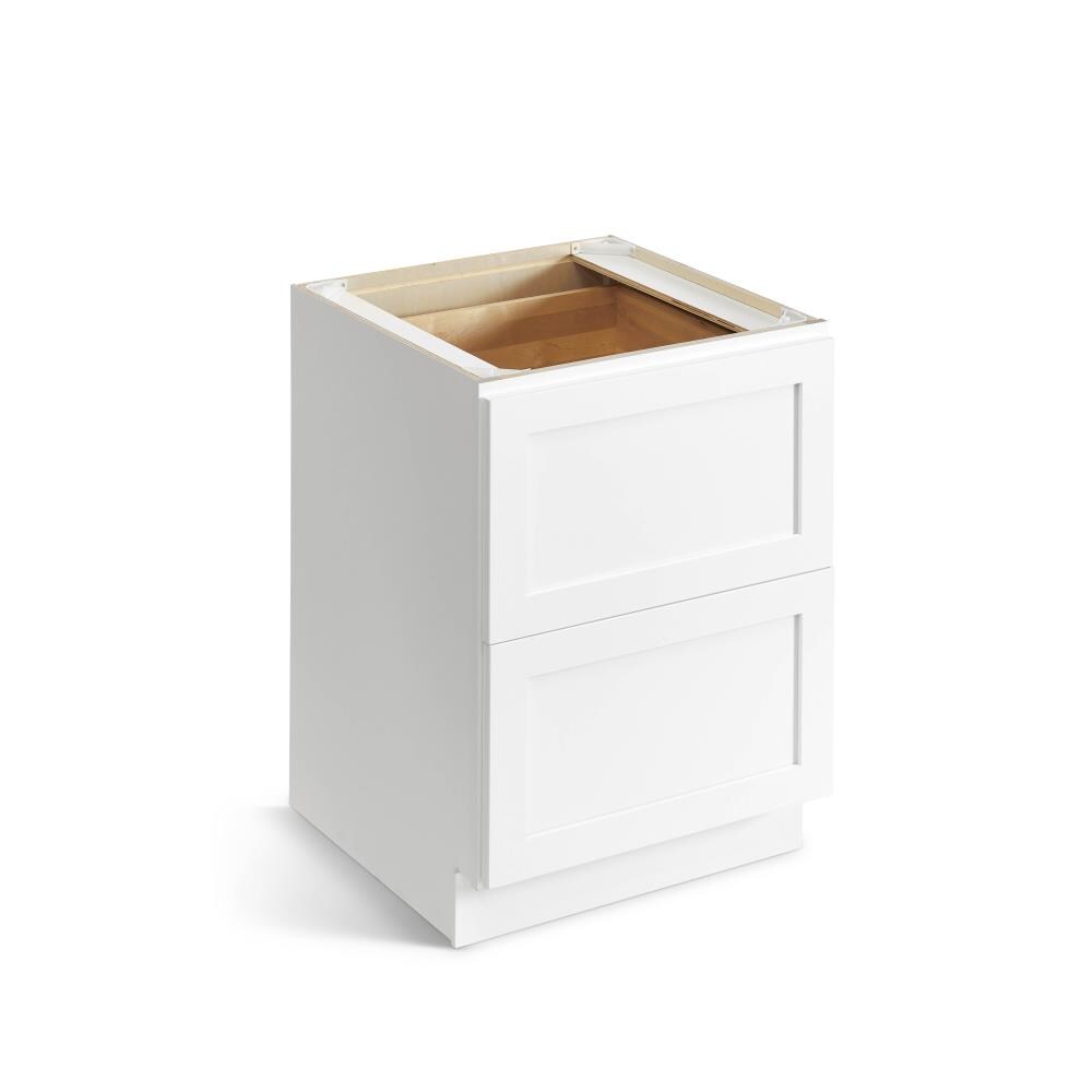 Valleywood Cabinetry Pure White 30-in W x 34.5-in H x 24-in D Pure White Birch Base Ready To Assemble Plywood Cabinet (Flat Panel Shaker Door Style)