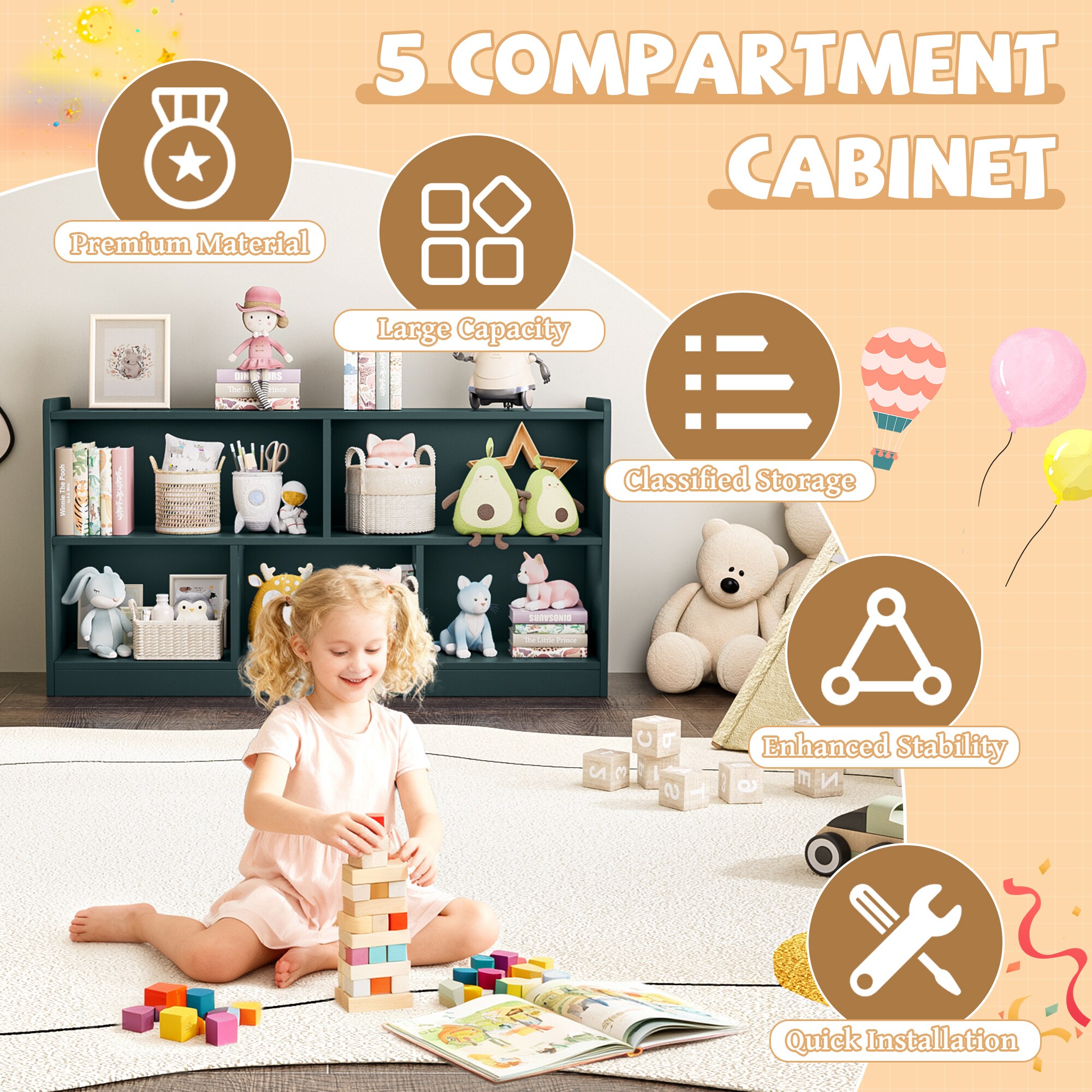 LOVMOR SF-Y-CWG-G-2PC Kids-Bookcases - View #9