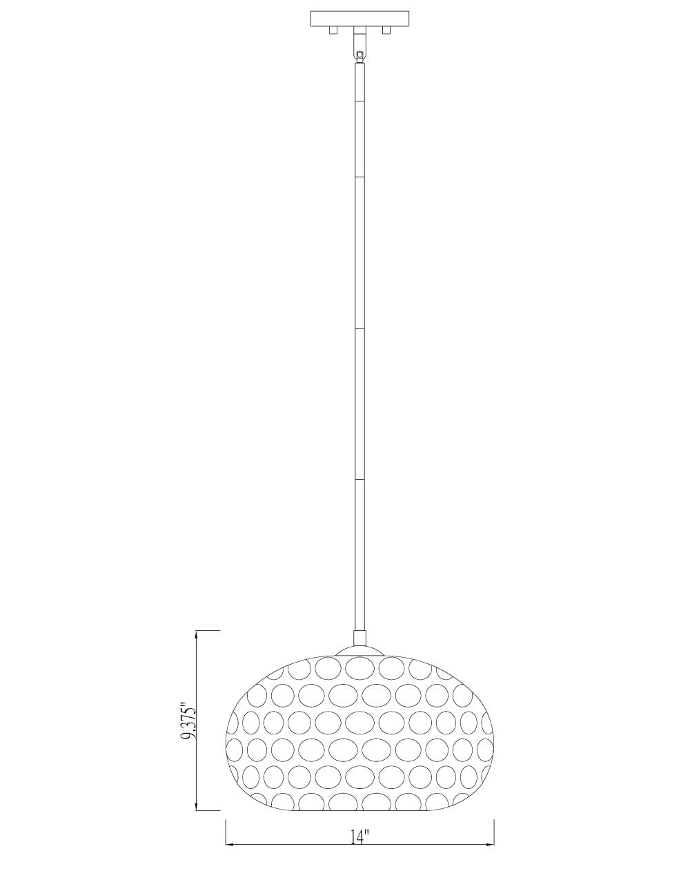 Chloe 14" Olde Brass Glass Pendant Light