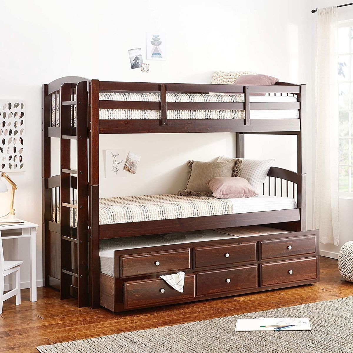 JASMODER 40000 Espresso Twin Composite Platform Bed