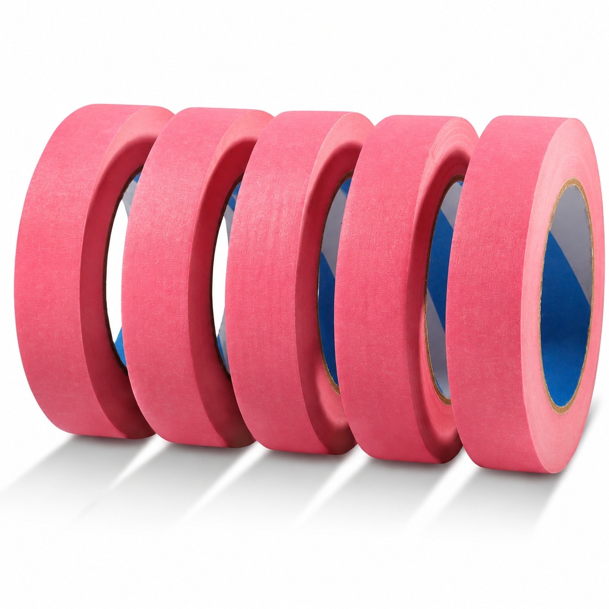 Justincity  Pink Painters Tape 1 inch by 60 yards 5 Rolls Medium Adhesive Masking Tape for Painting Labeling DIY Crafting Decoration and School