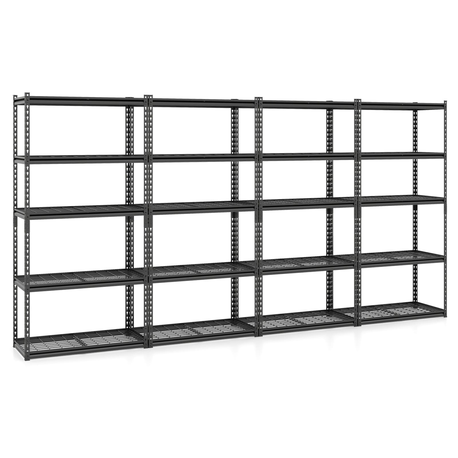 SUGIFT 36-in W x 18-in D x 72-in H 5-Tier Black Metal Wire Shelving Unit (4-Pack)