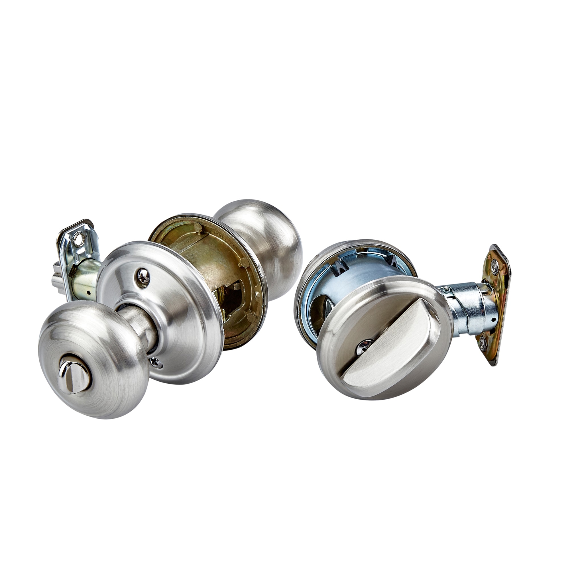Schlage FB50COLBWECOL619 Satin Nickel Bowery Single Cylinder Keyed Entry  Knob Set and Collins Deadbolt Combo with Collins Rose 